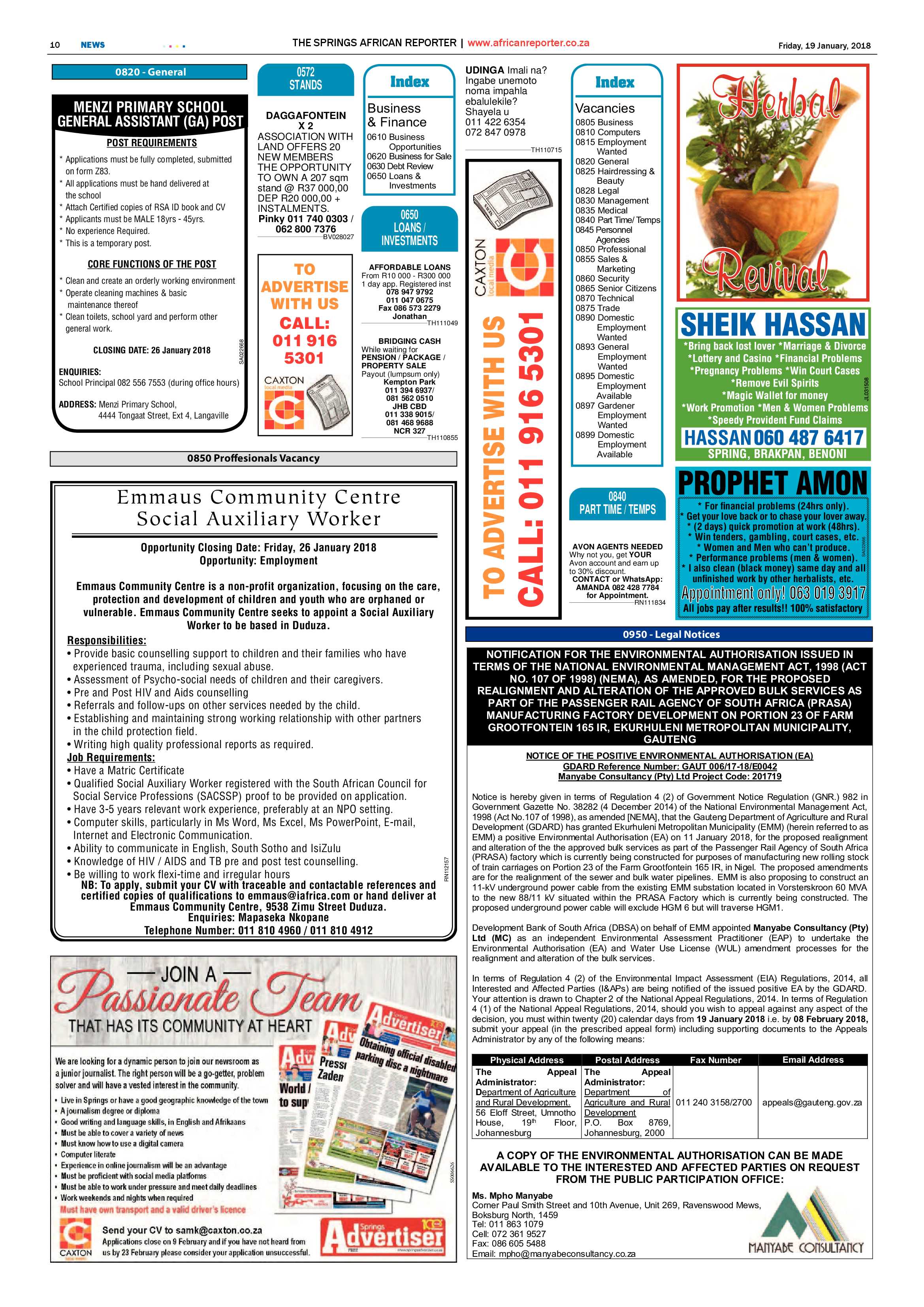 African Reporter 19 January 2018 page 10