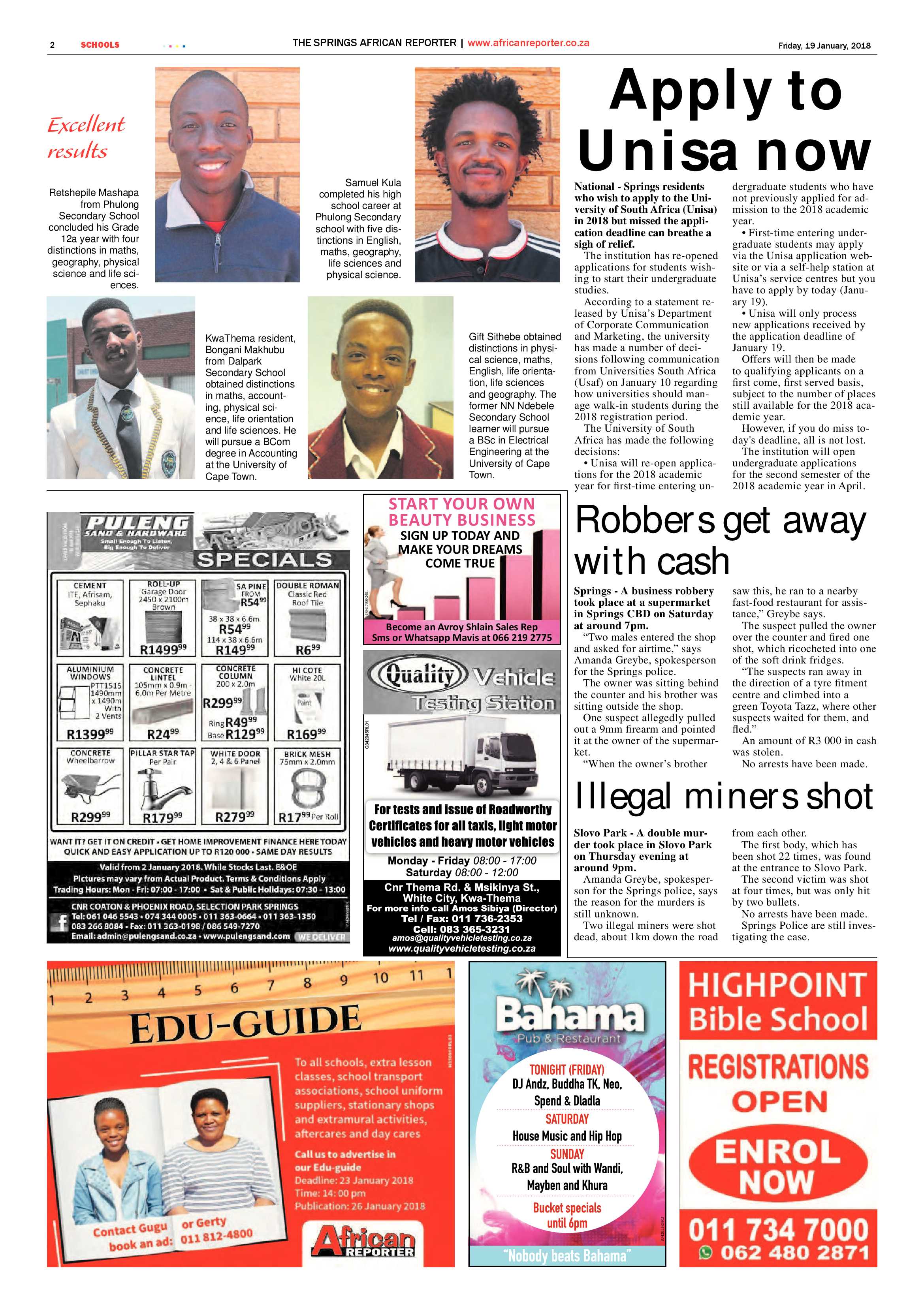 African Reporter 19 January 2018 page 2
