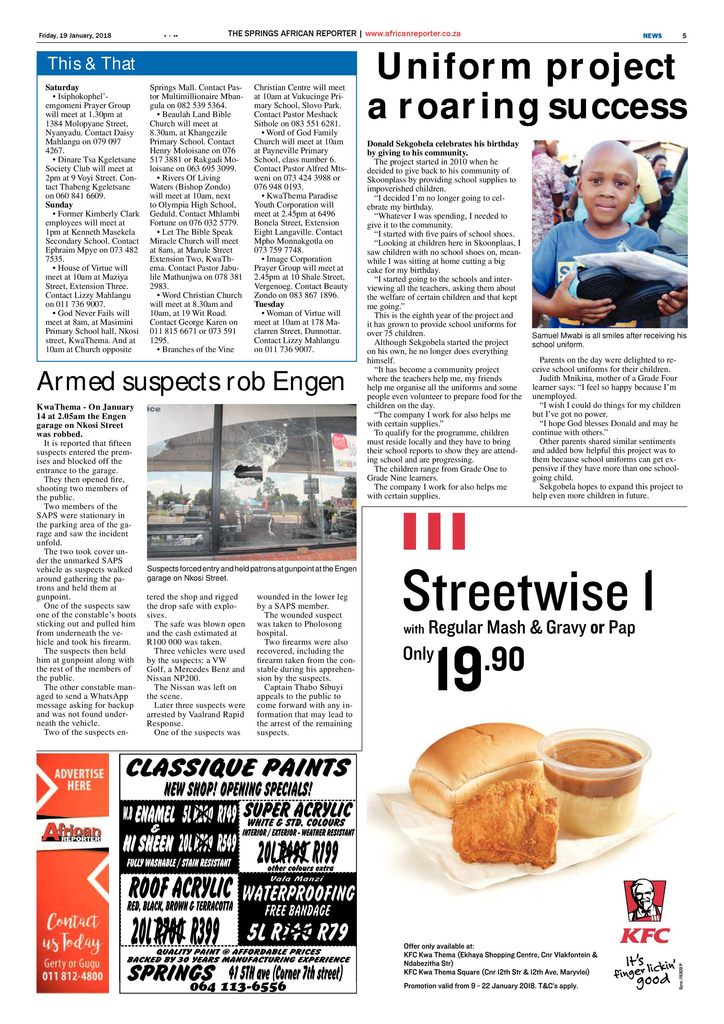 African Reporter 19 January 2018 page 5