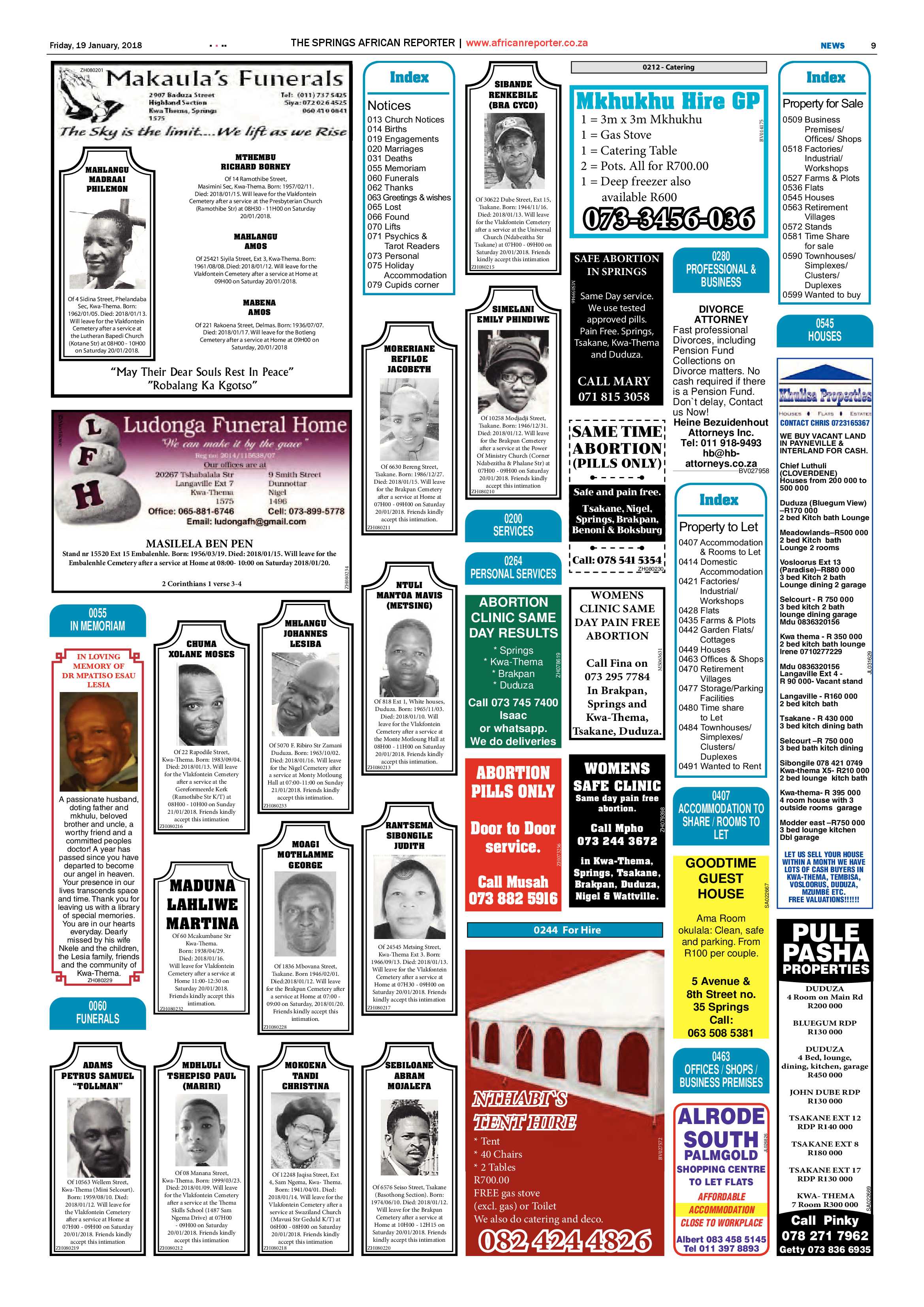 African Reporter 19 January 2018 page 9
