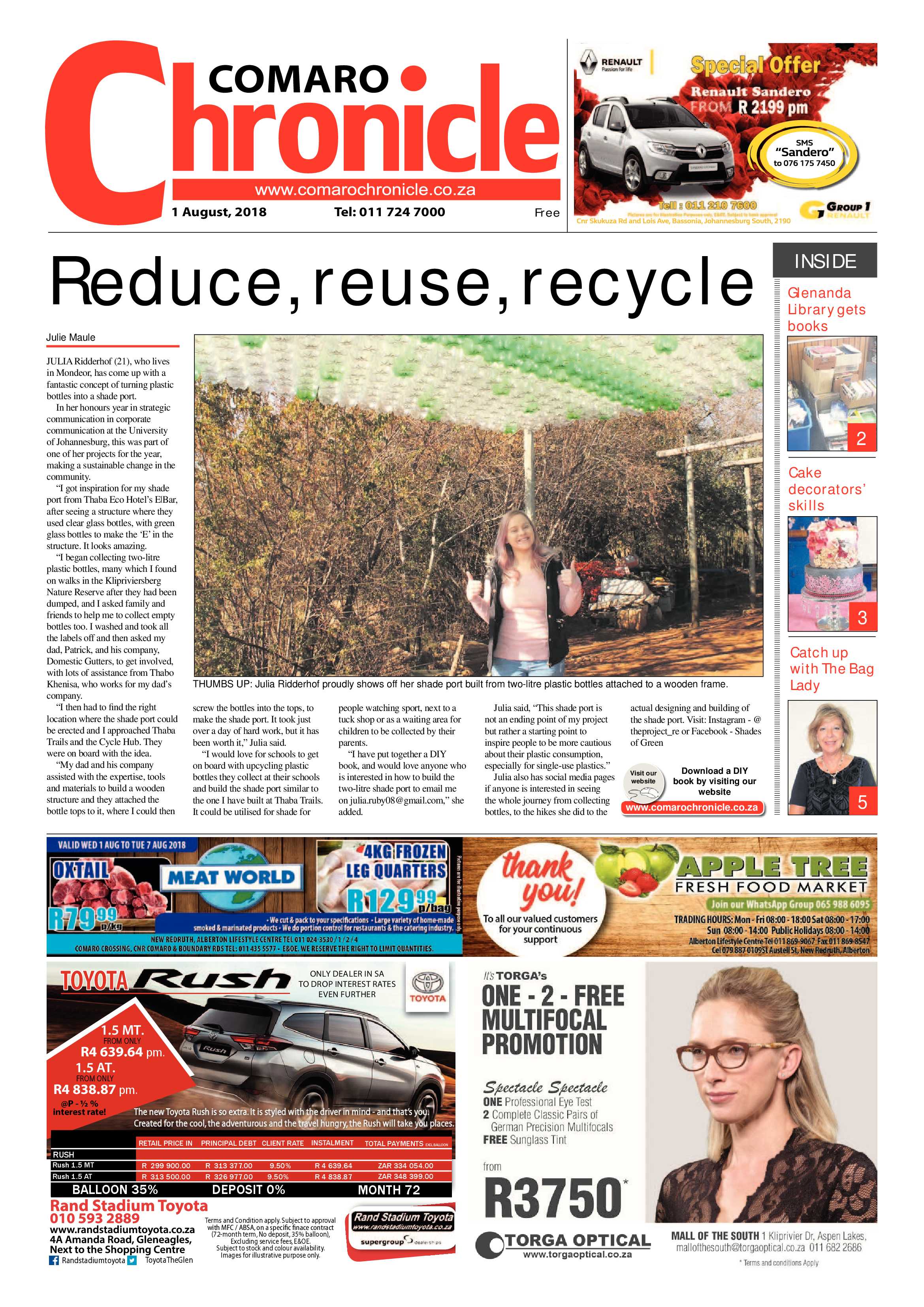 Comaro Chronicle 01 August 2018 page 1
