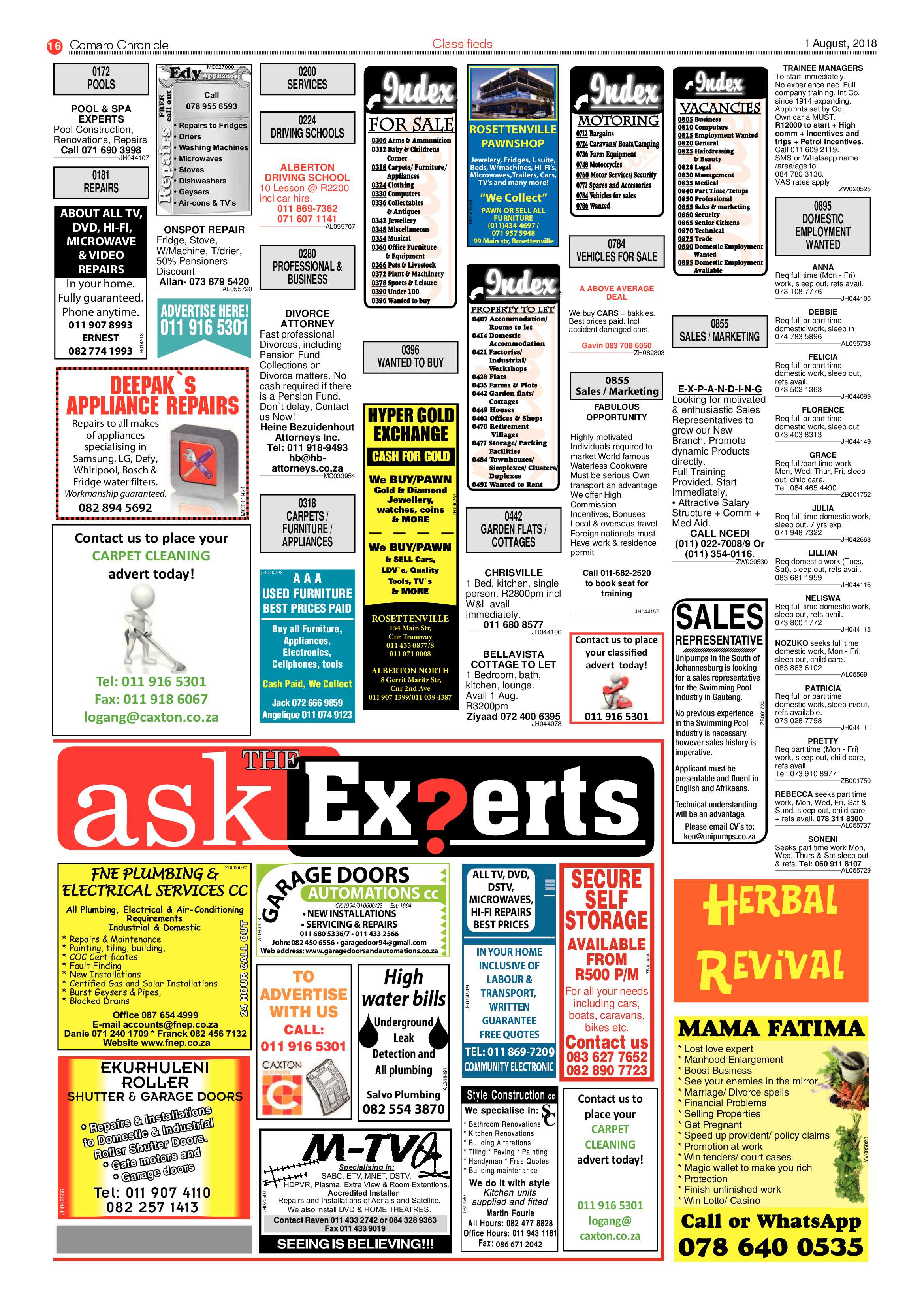 Comaro Chronicle 01 August 2018 page 16