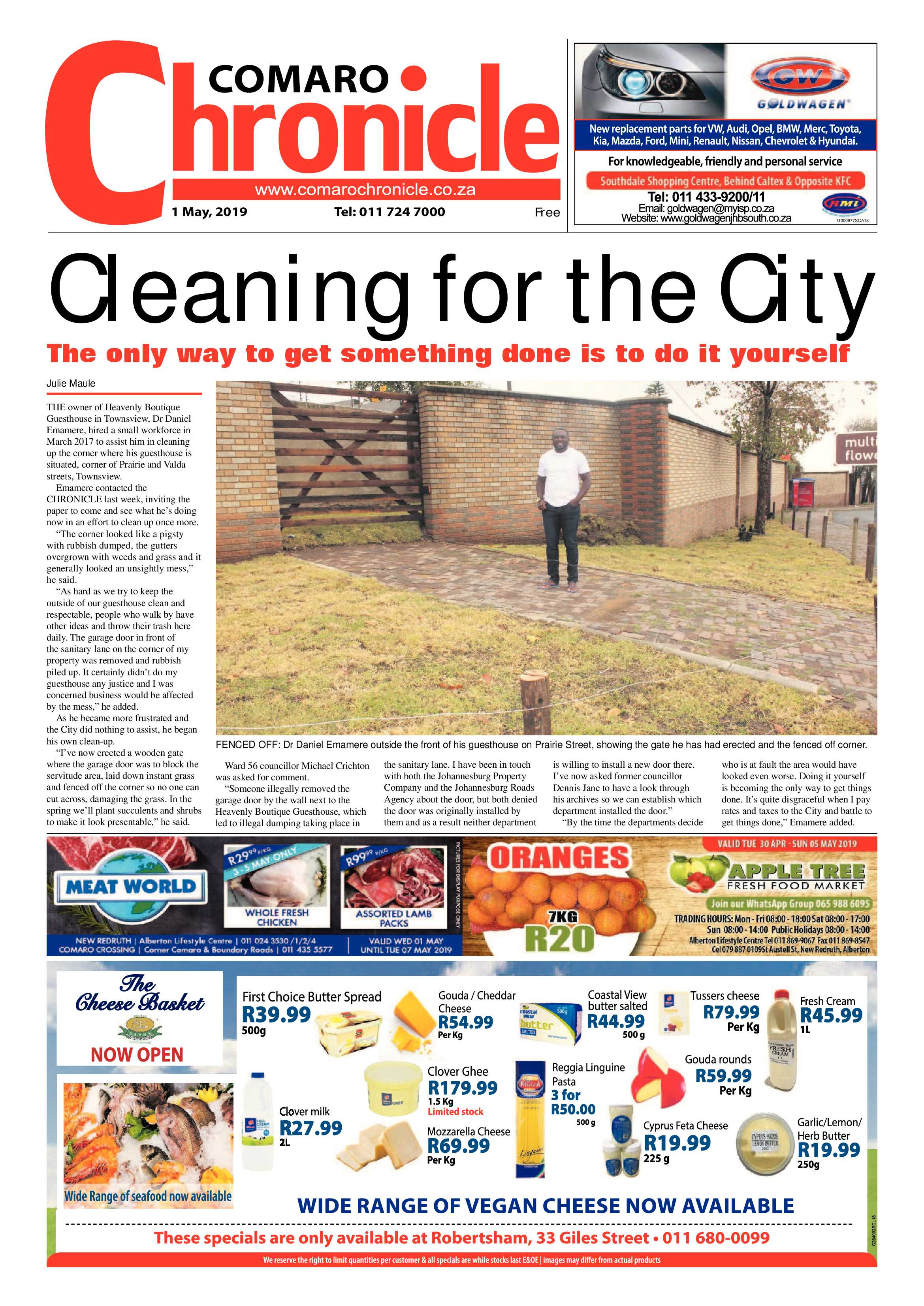 Comaro Chronicle 01 May 2019 page 1
