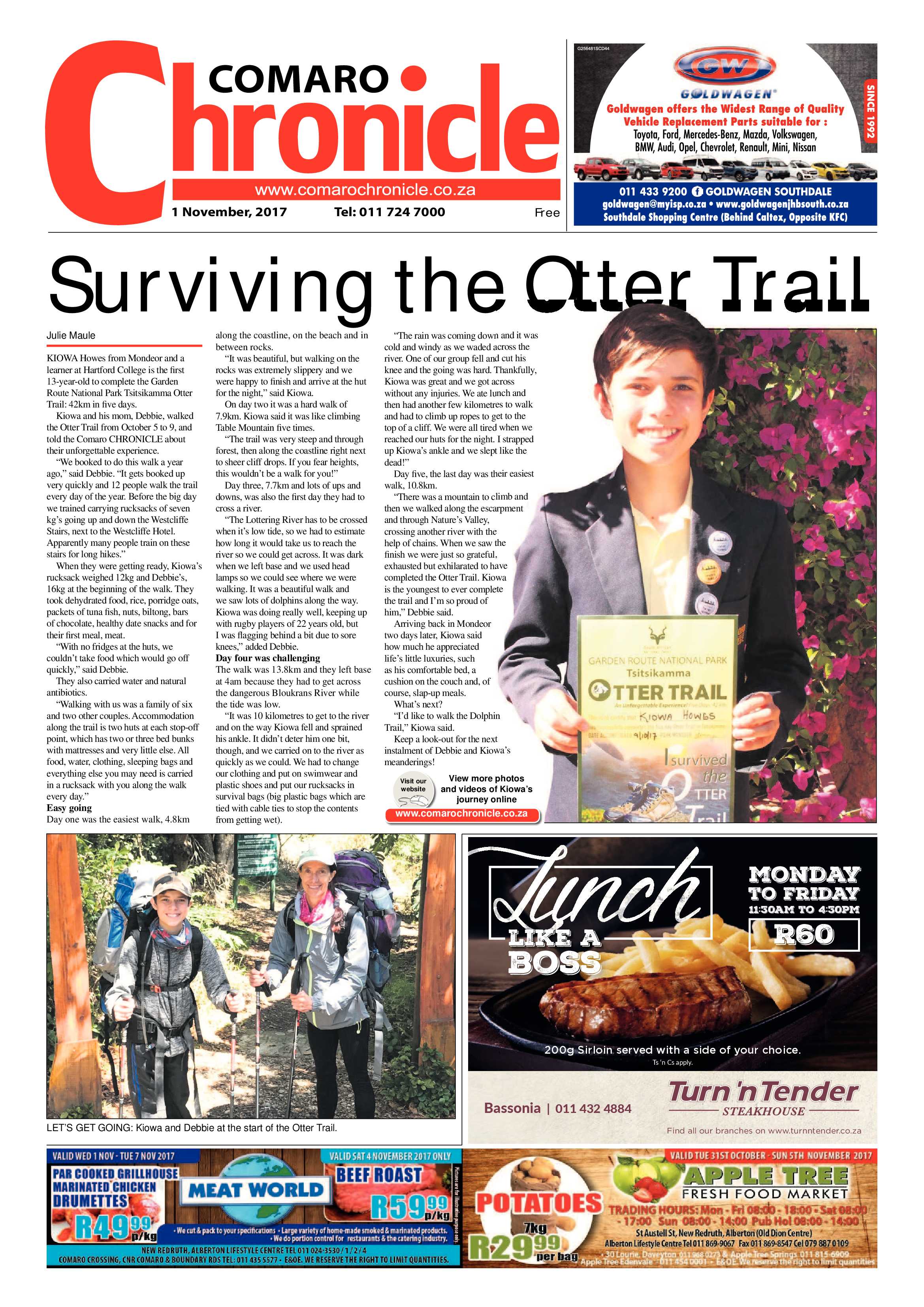 Comaro Chronicle 01 November 2017 page 1