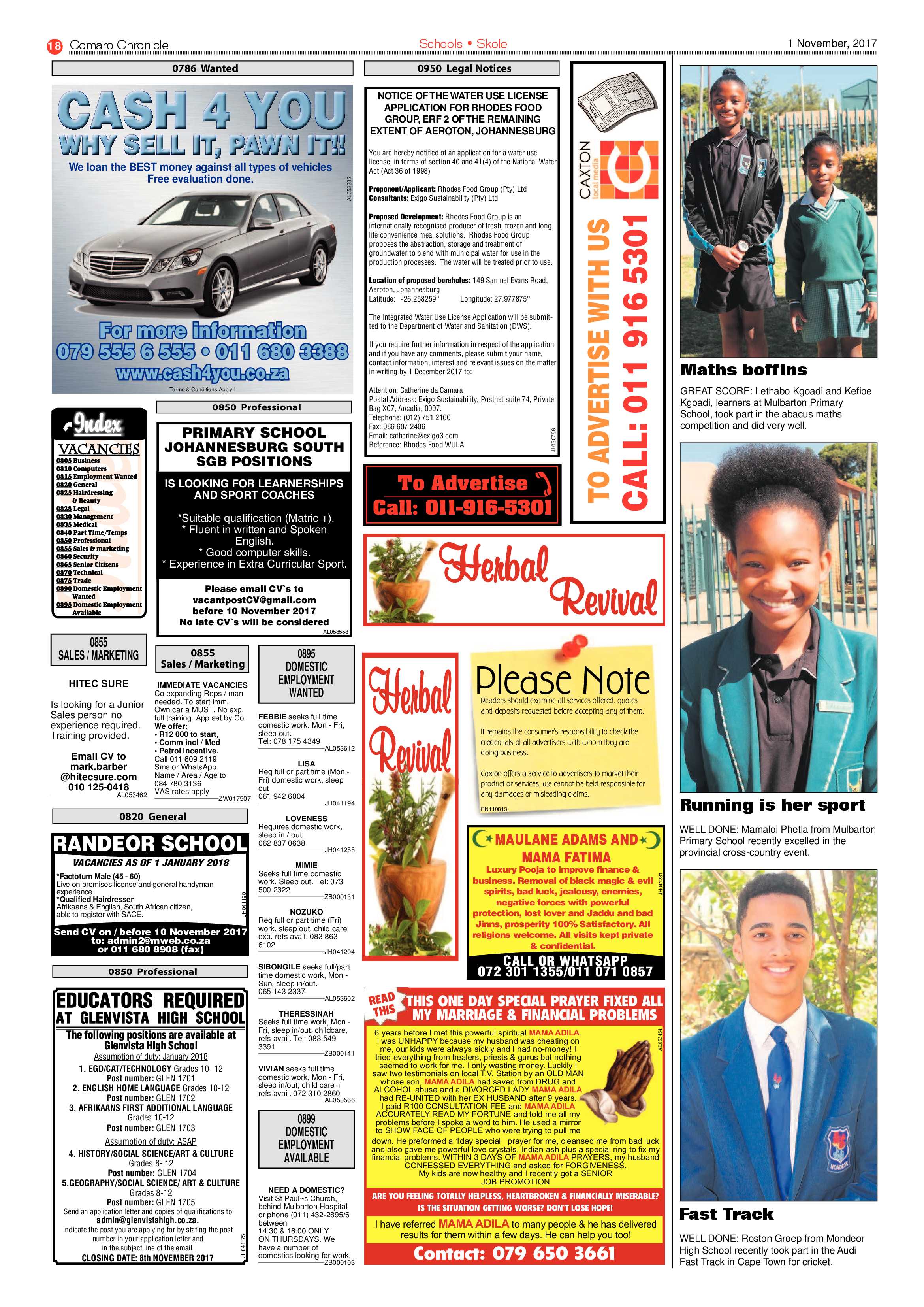 Comaro Chronicle 01 November 2017 page 18
