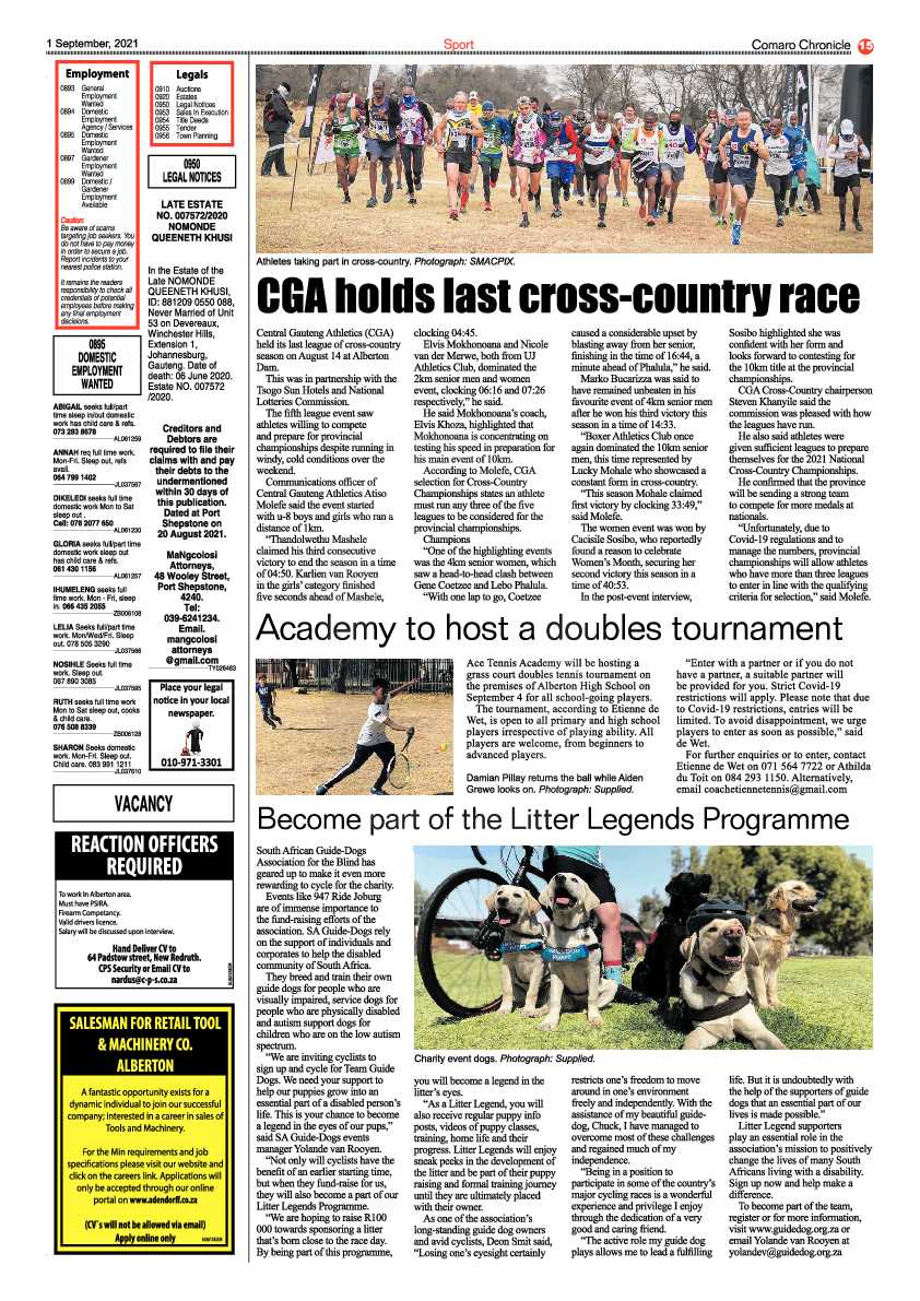 Comaro Chronicle 01 September 2021 page 15
