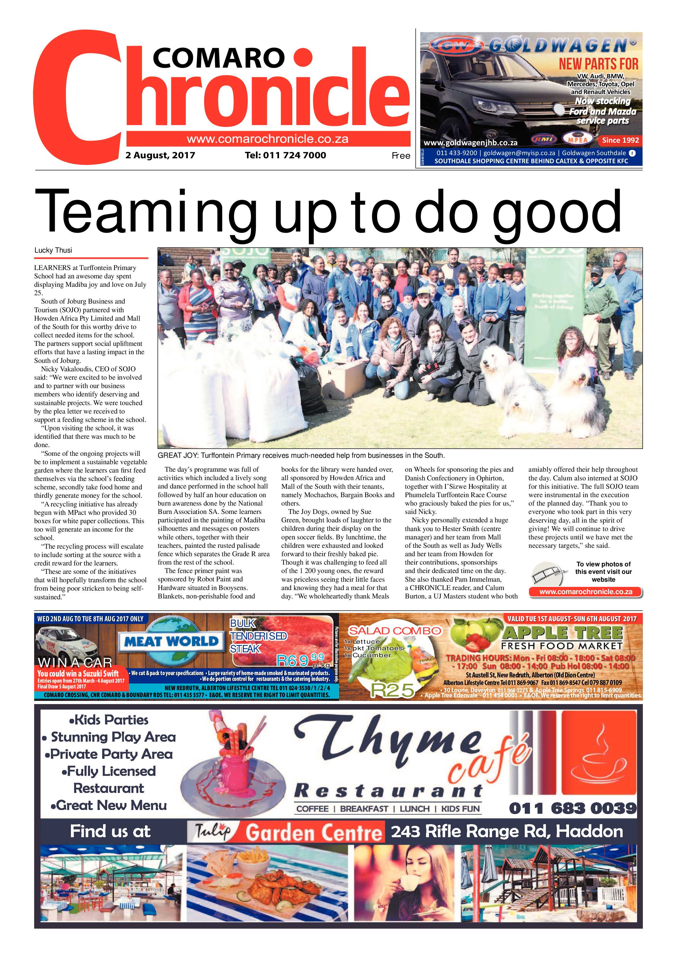 Comaro Chronicle 02 August 2017 page 1