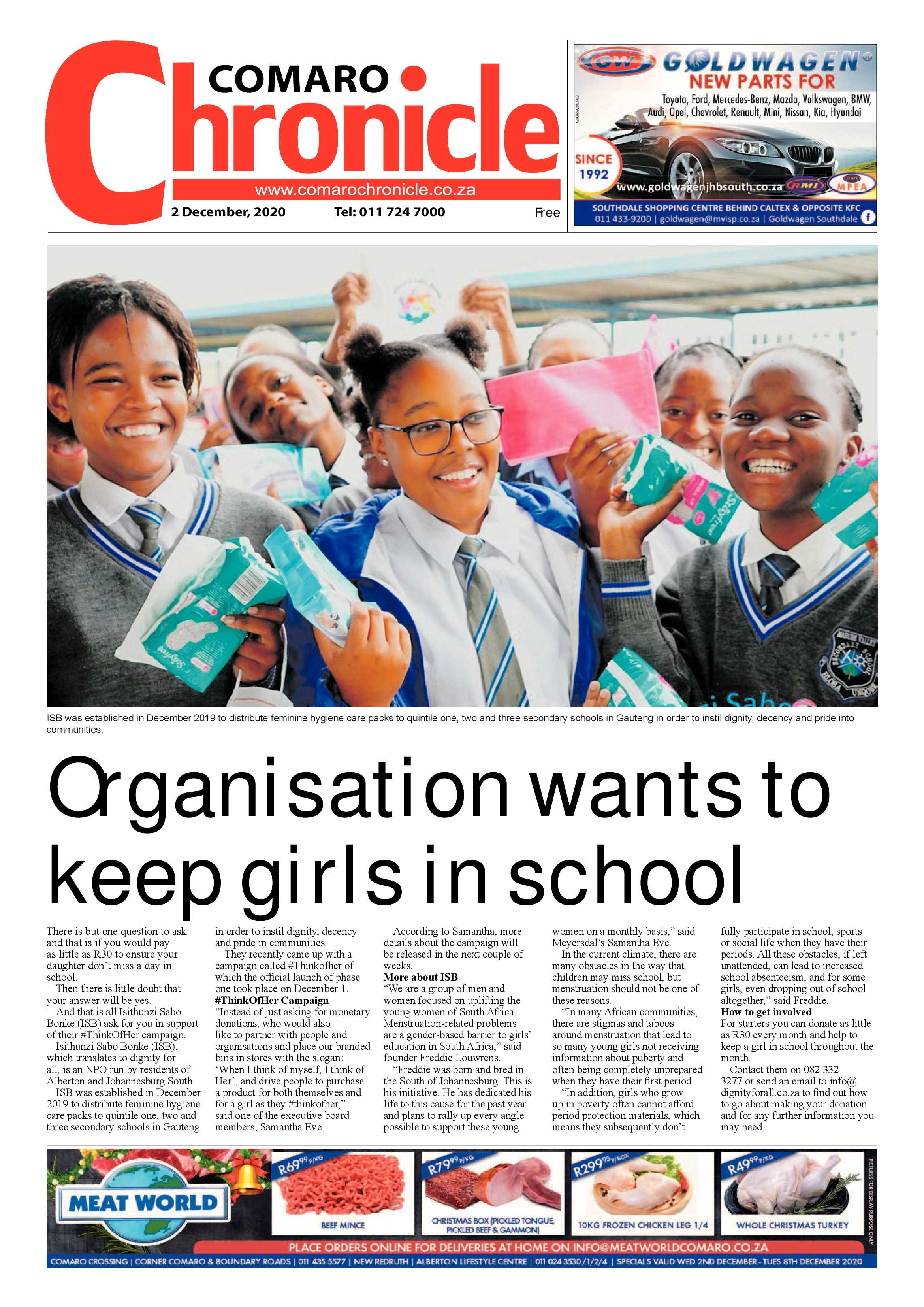 Comaro Chronicle 02 December 2020 page 1