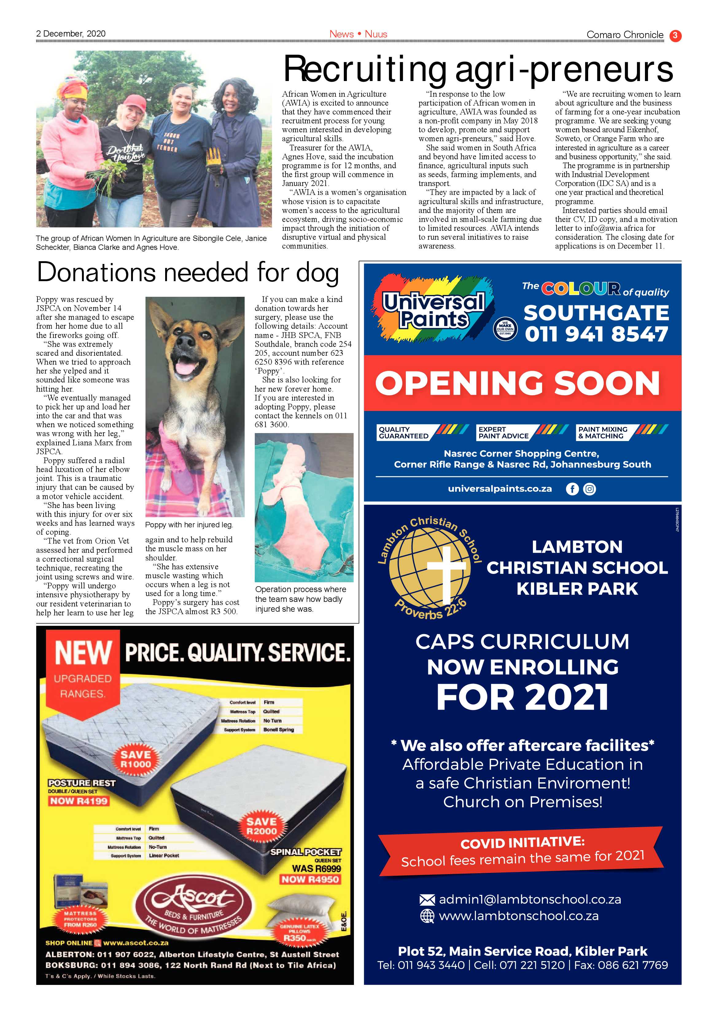 Comaro Chronicle 02 December 2020 page 3