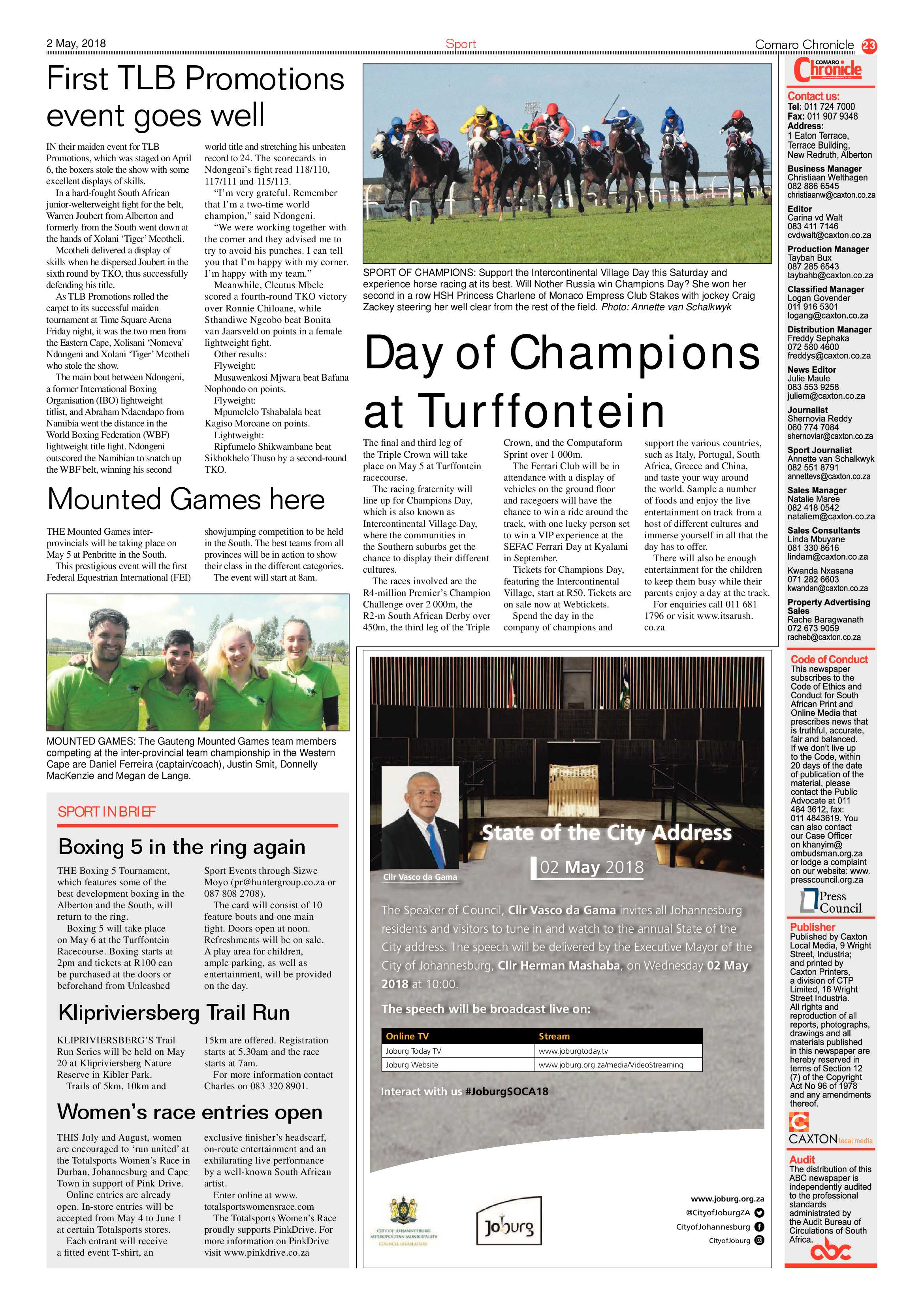 Comaro Chronicle 02 May 2018 page 23