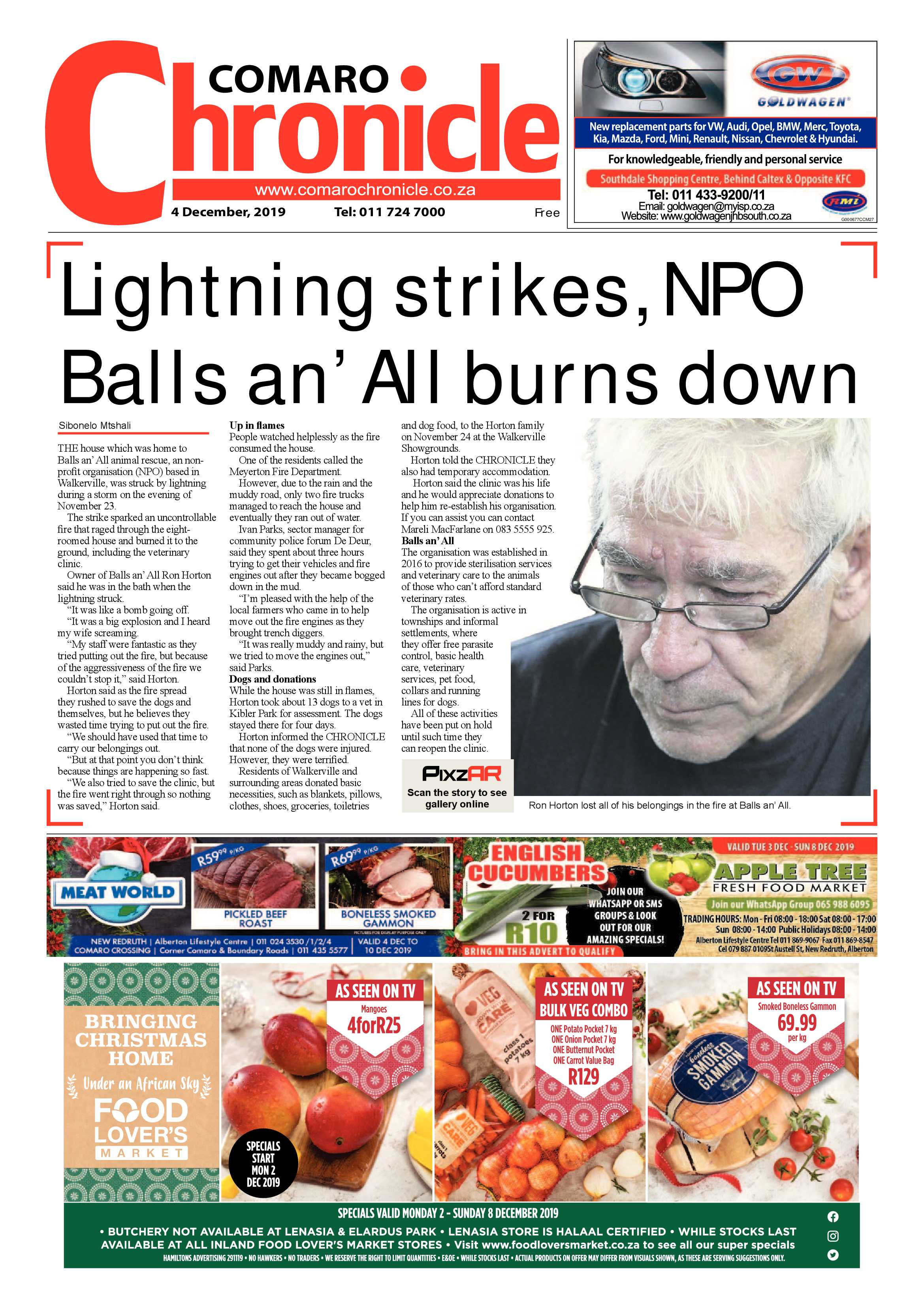 Comaro Chronicle 04 December 2019 page 1