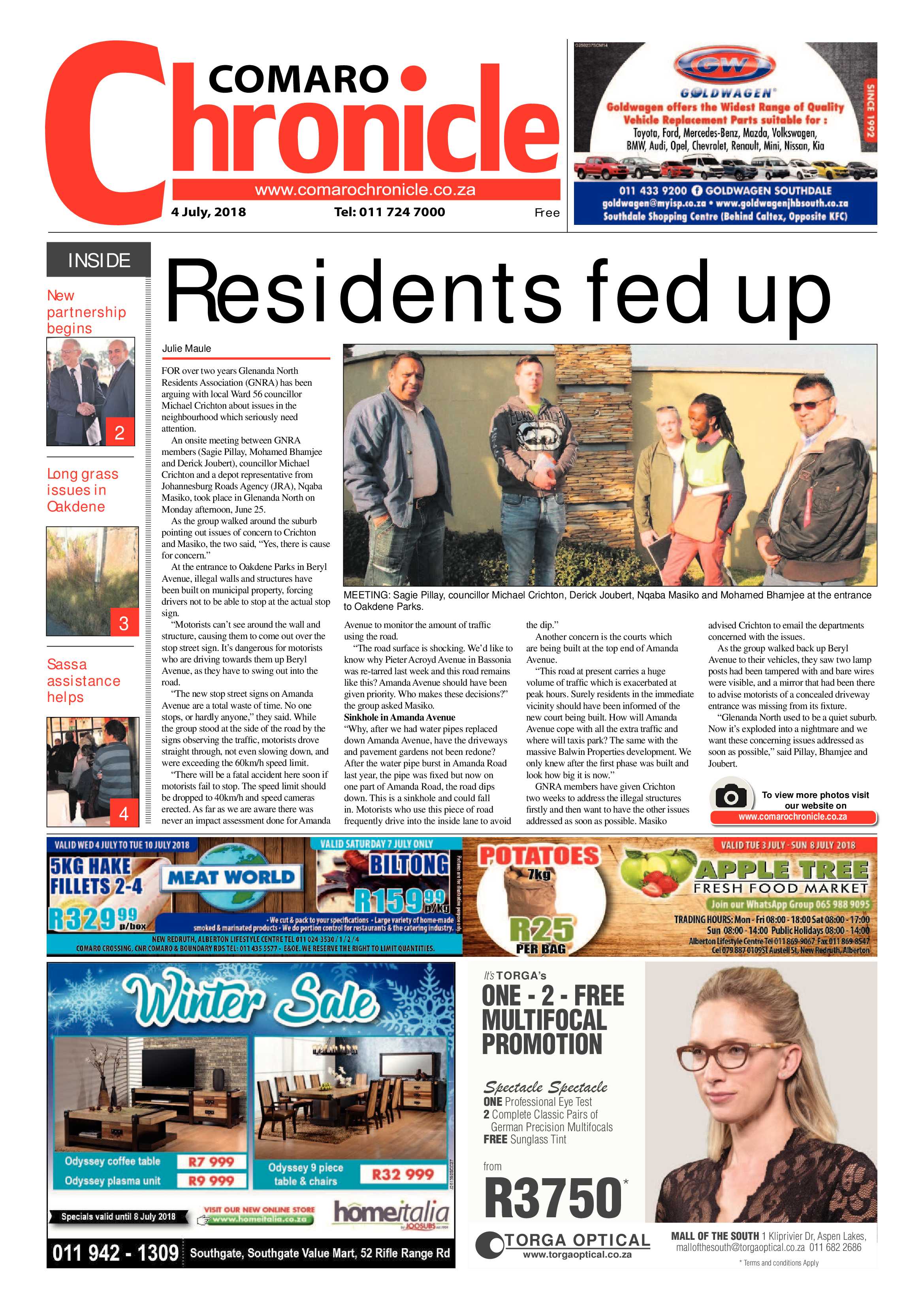 Comaro Chronicle 04 July 2018 page 1