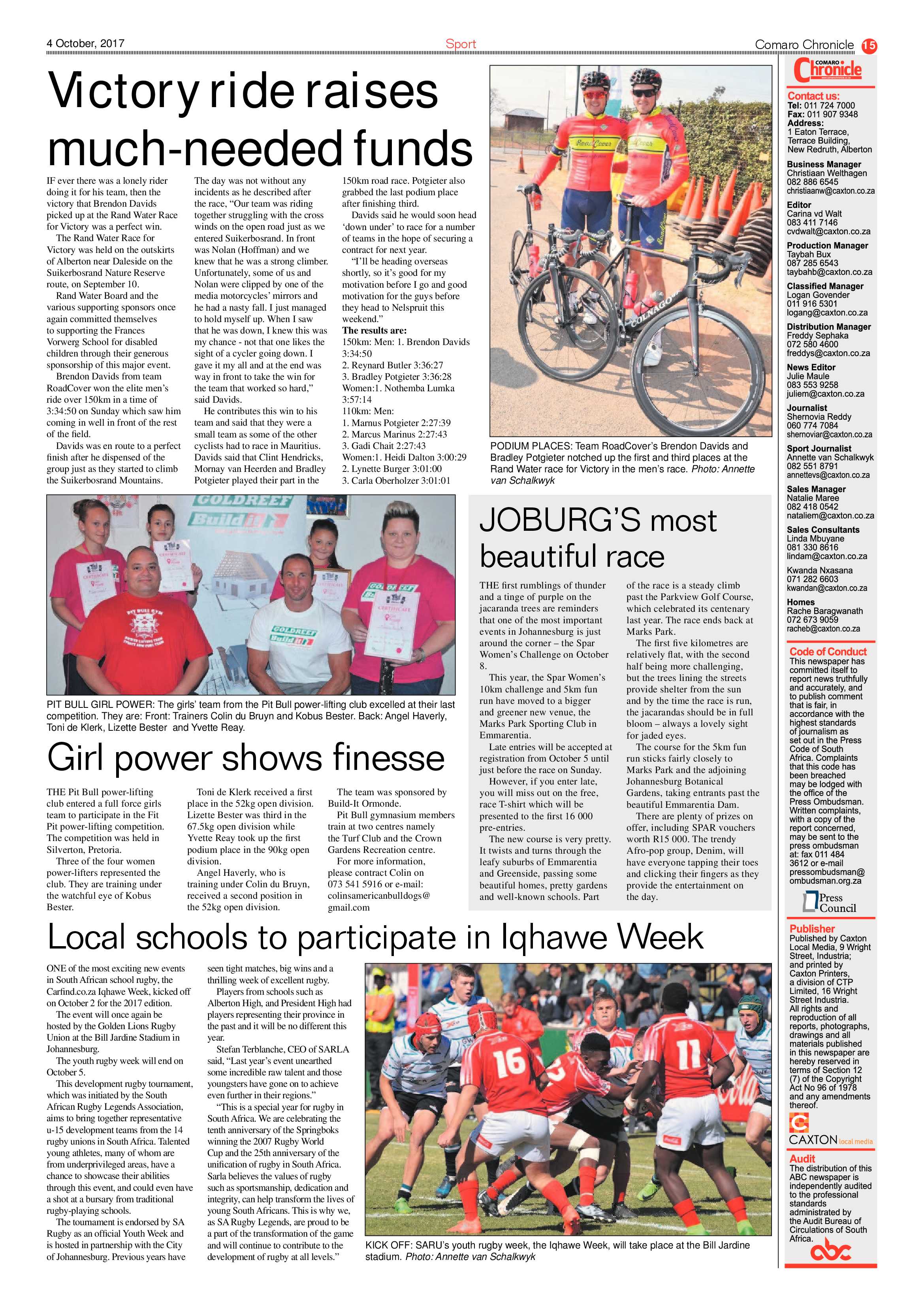 Comaro Chronicle 04 October 2017 page 15