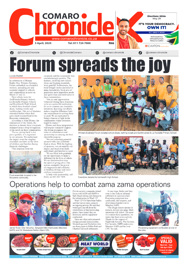 Comaro Chronicle 05 April 2024 page 1