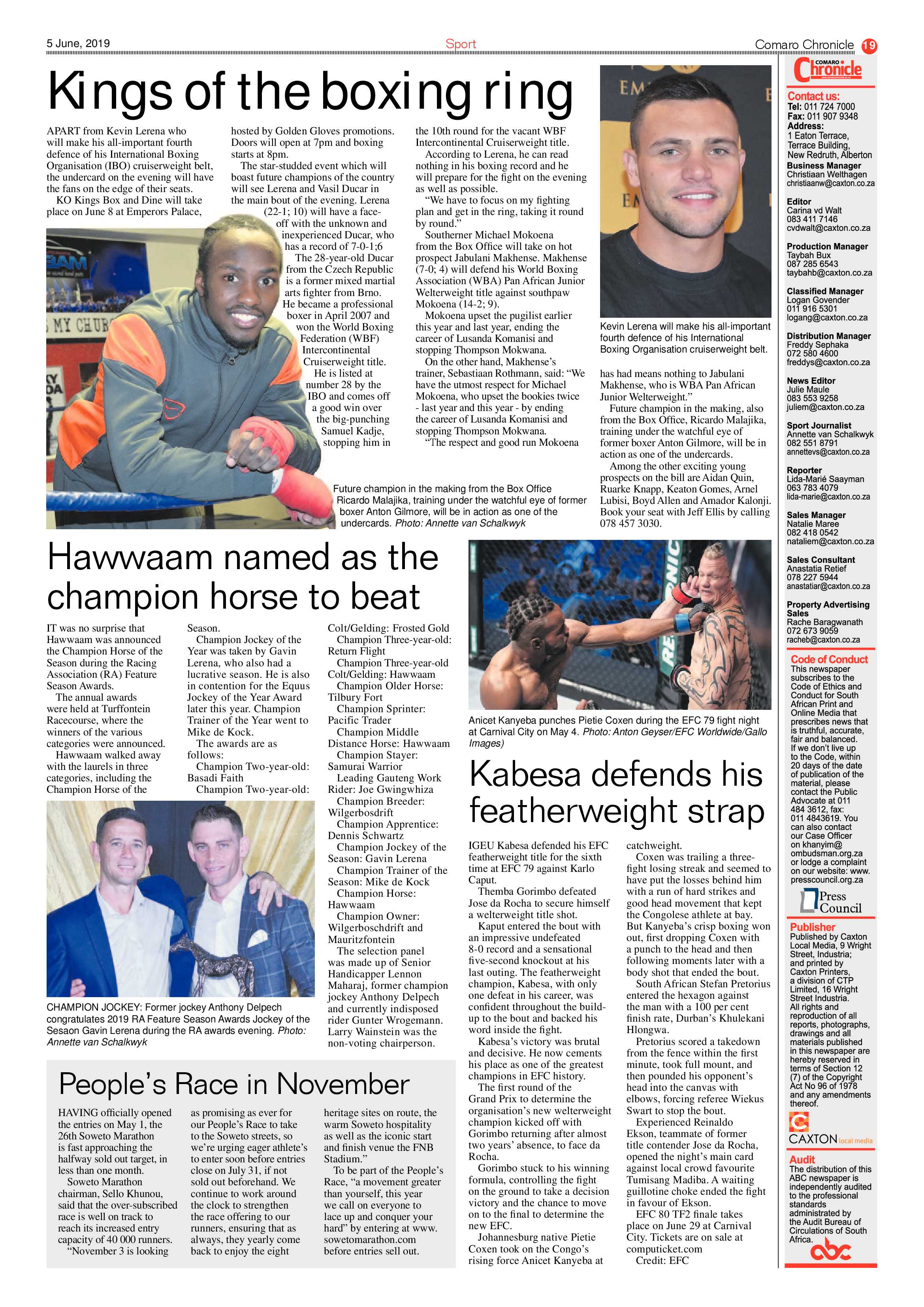 Comaro Chronicle 05 June 2019 page 19
