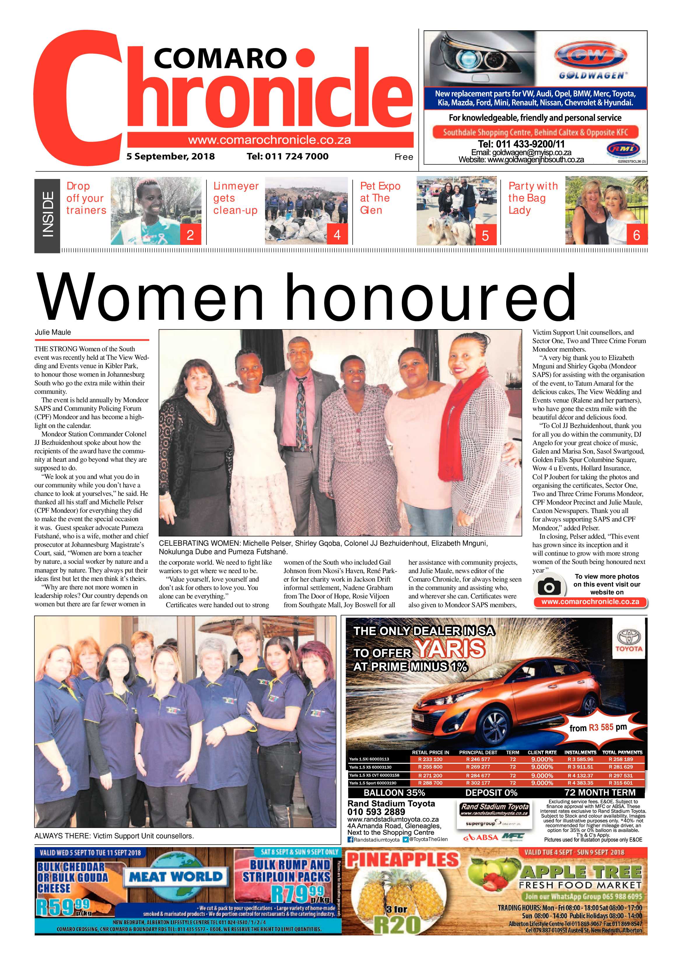 Comaro Chronicle 05 September 2018 page 1