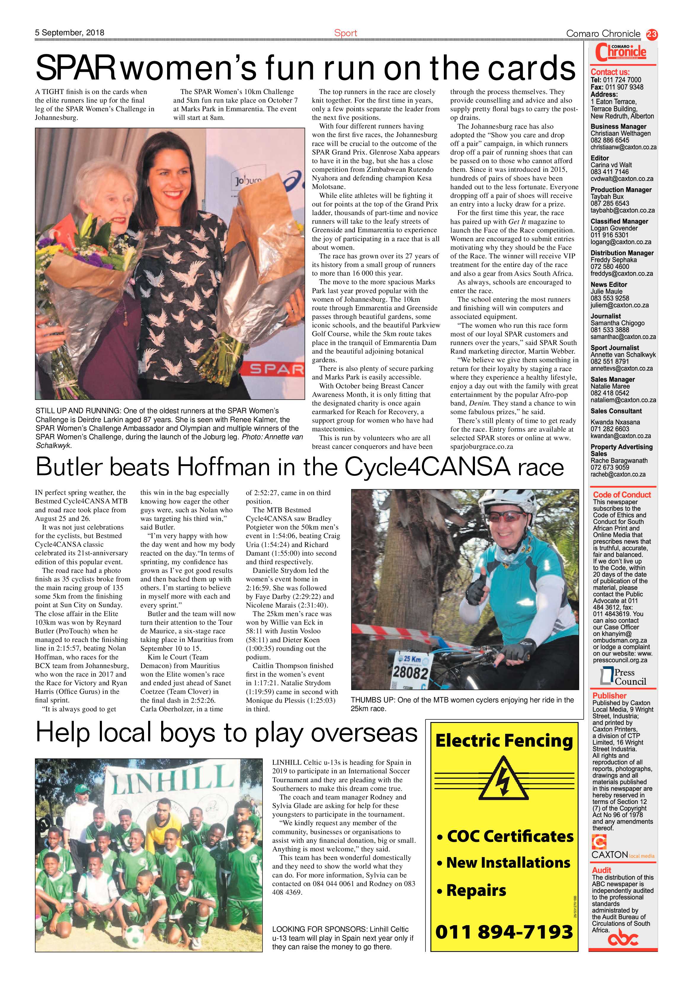 Comaro Chronicle 05 September 2018 page 23