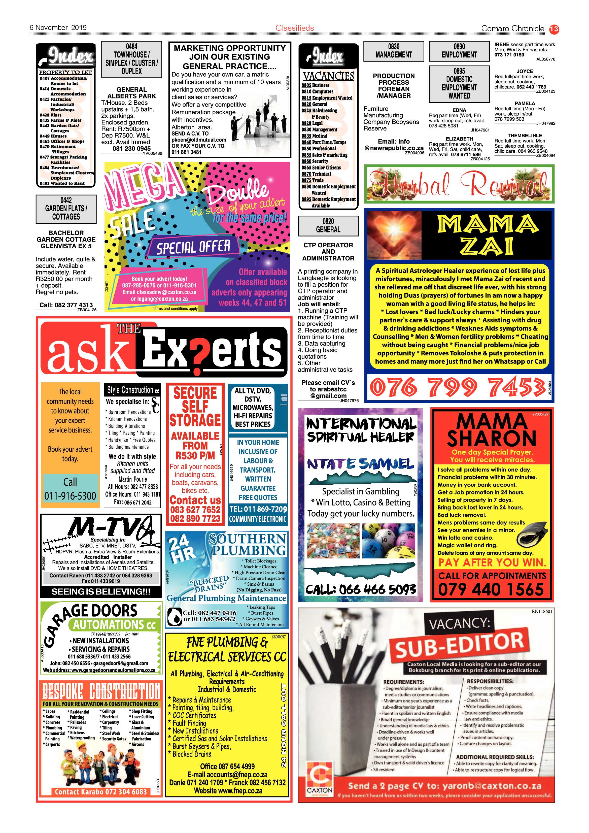 Comaro Chronicle 06 November 2019 page 13