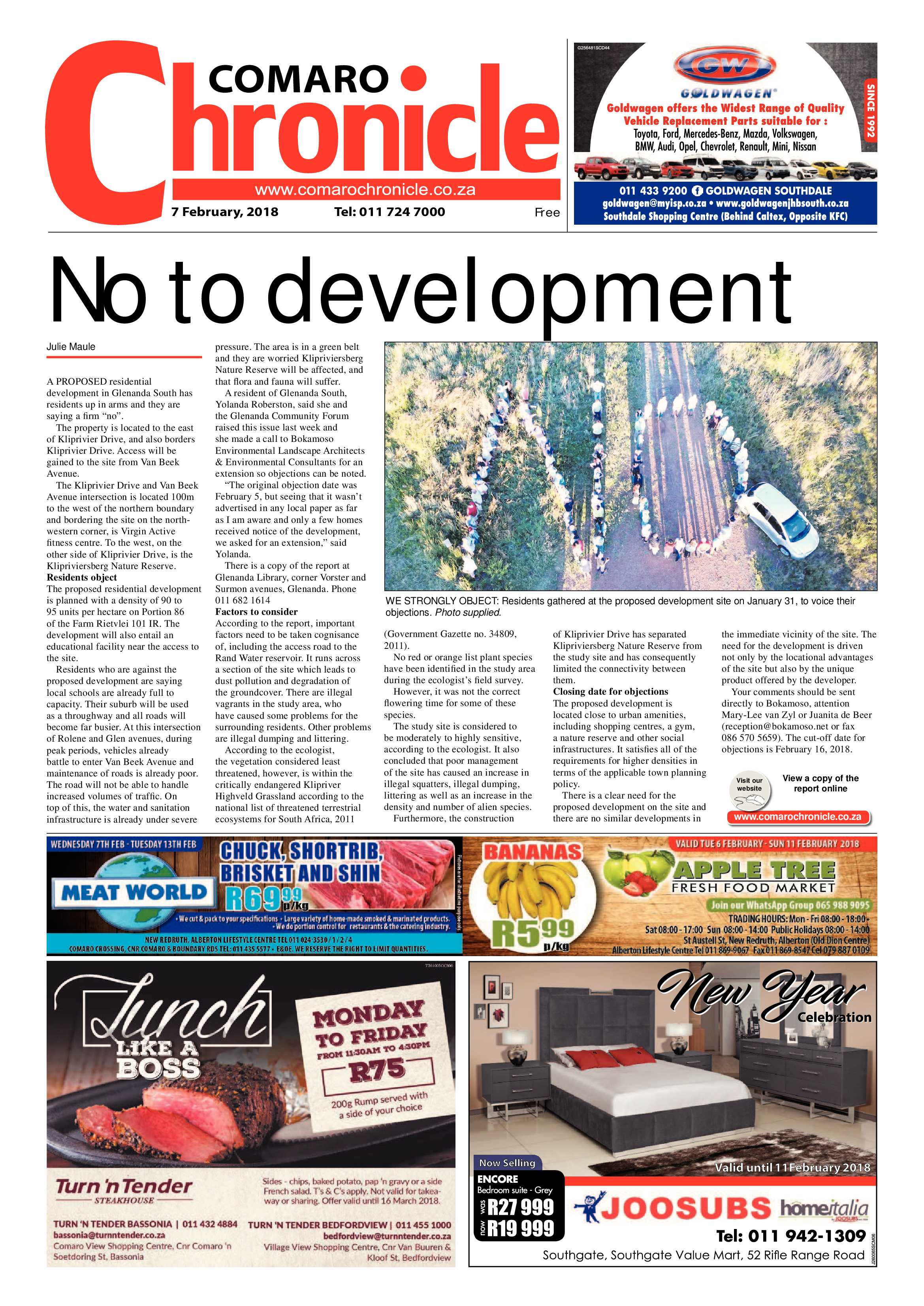 Comaro Chronicle 07 February 2018 page 1