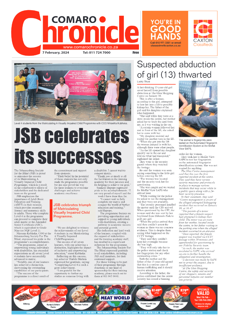 Comaro Chronicle 07 February 2024 page 1