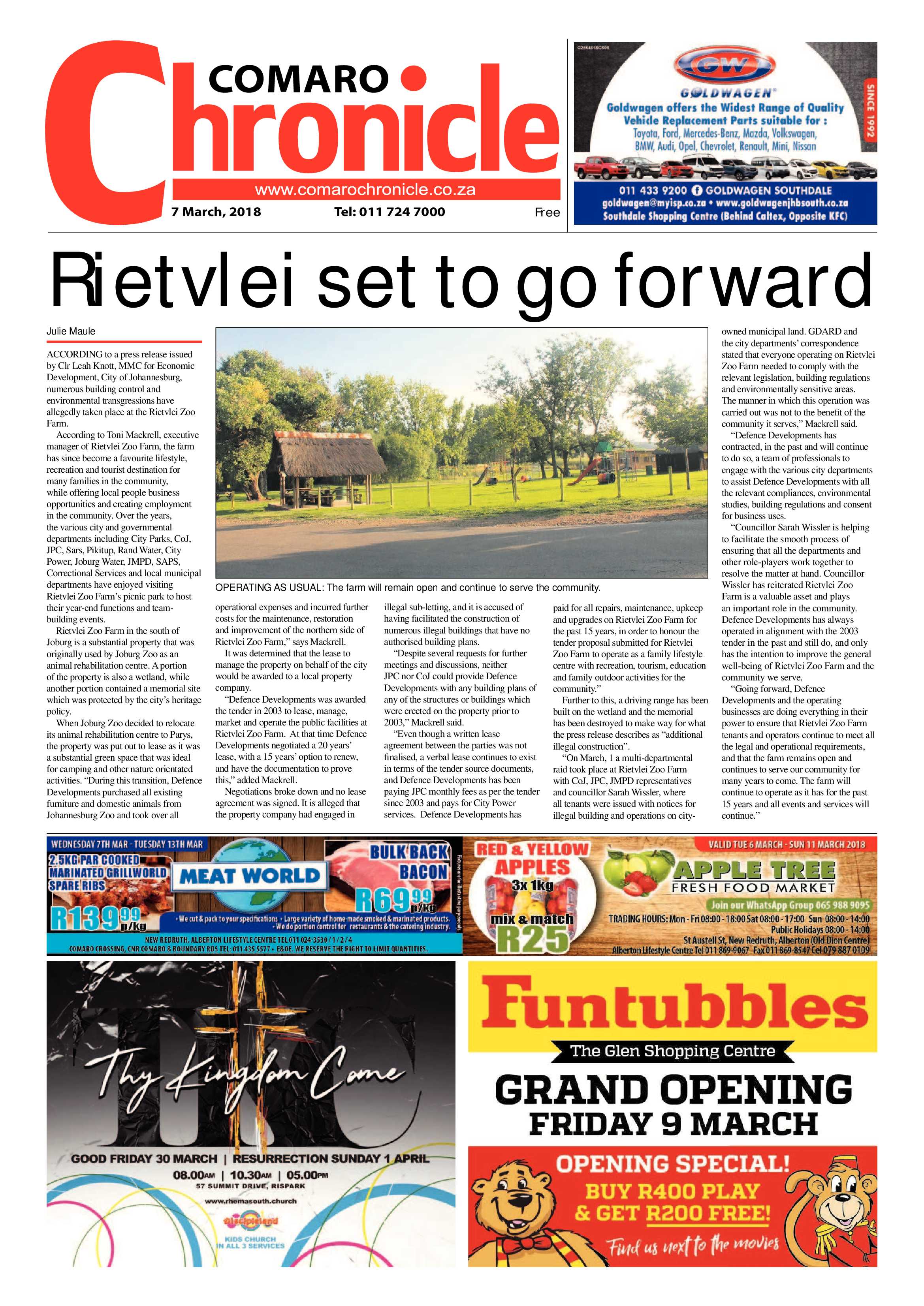 Comaro Chronicle 07 March 2018 page 1