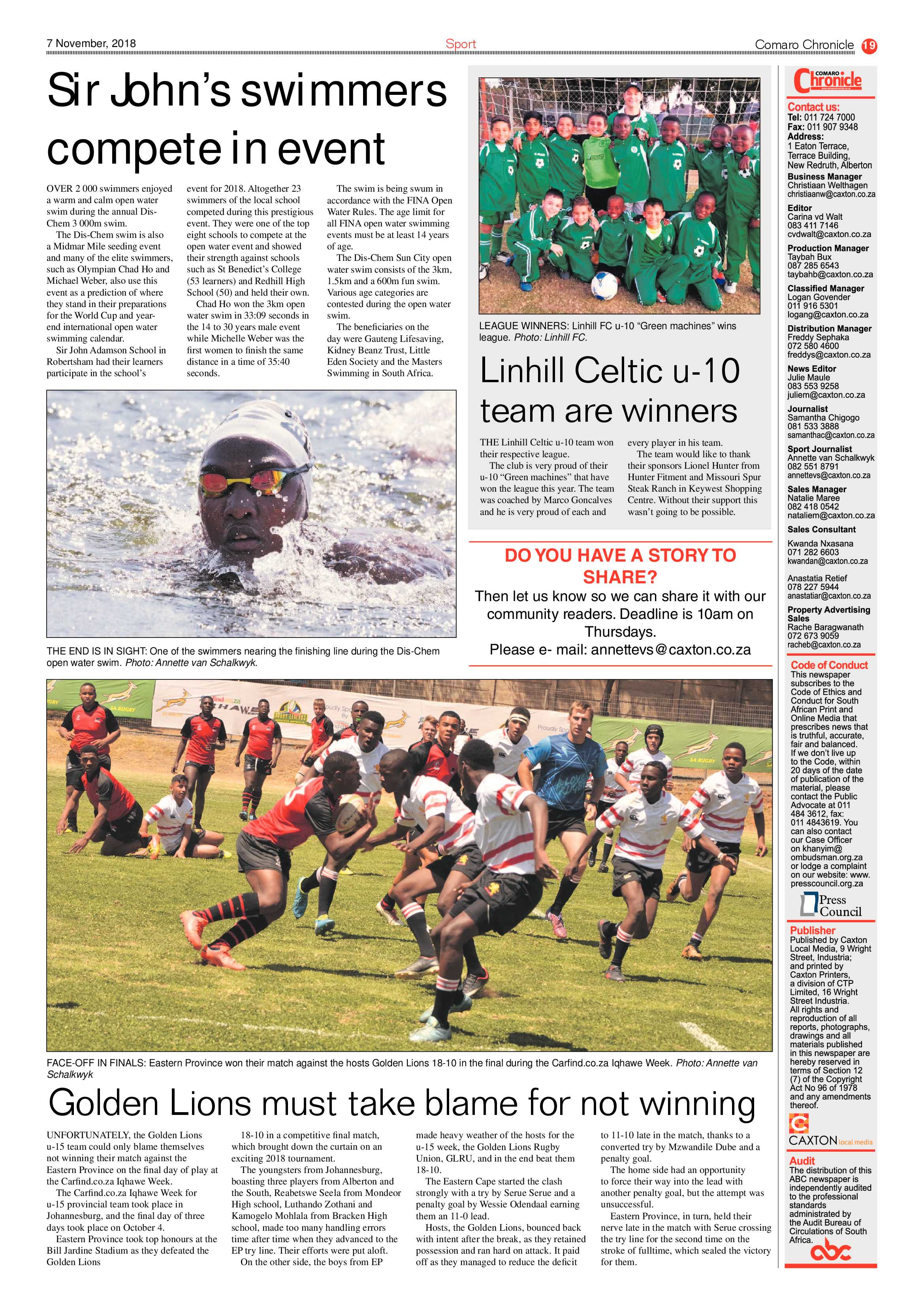 Comaro Chronicle 07 November 2018 page 19