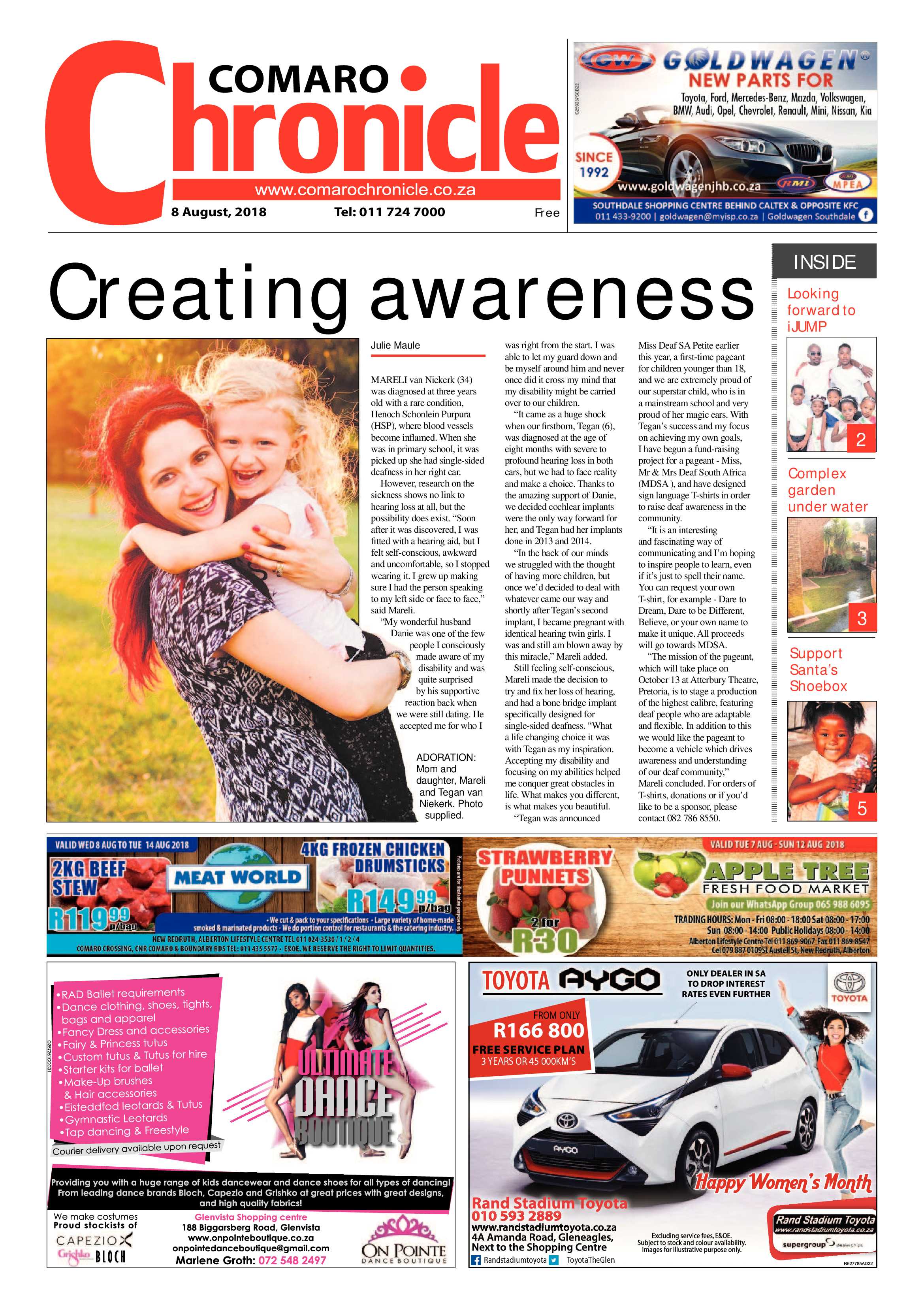 Comaro Chronicle 08 August 2018 page 1