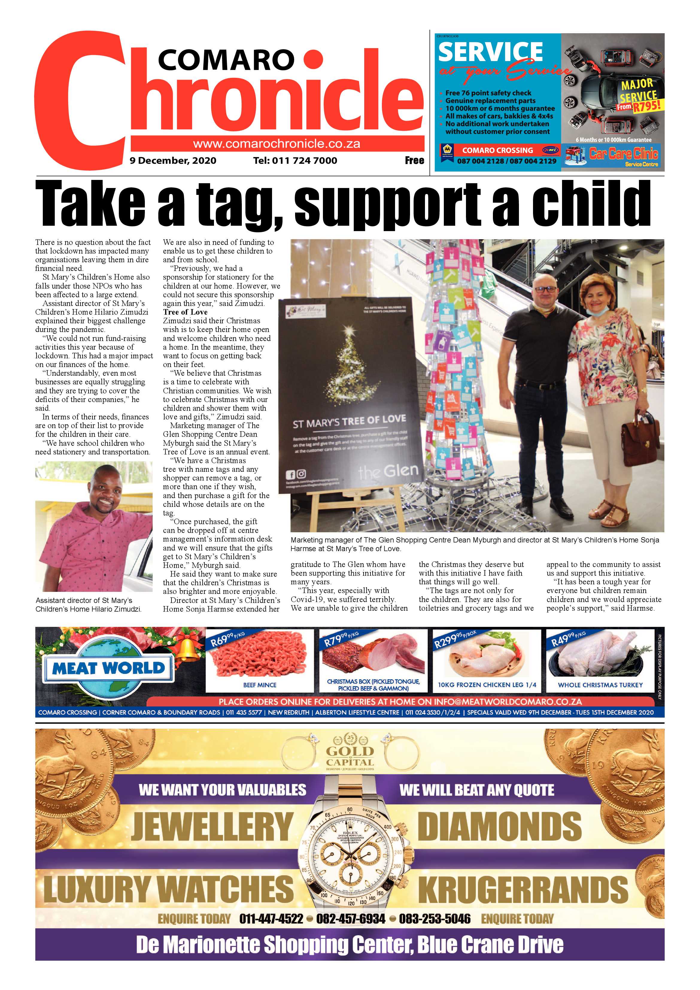 Comaro Chronicle 08 December  2020 page 1