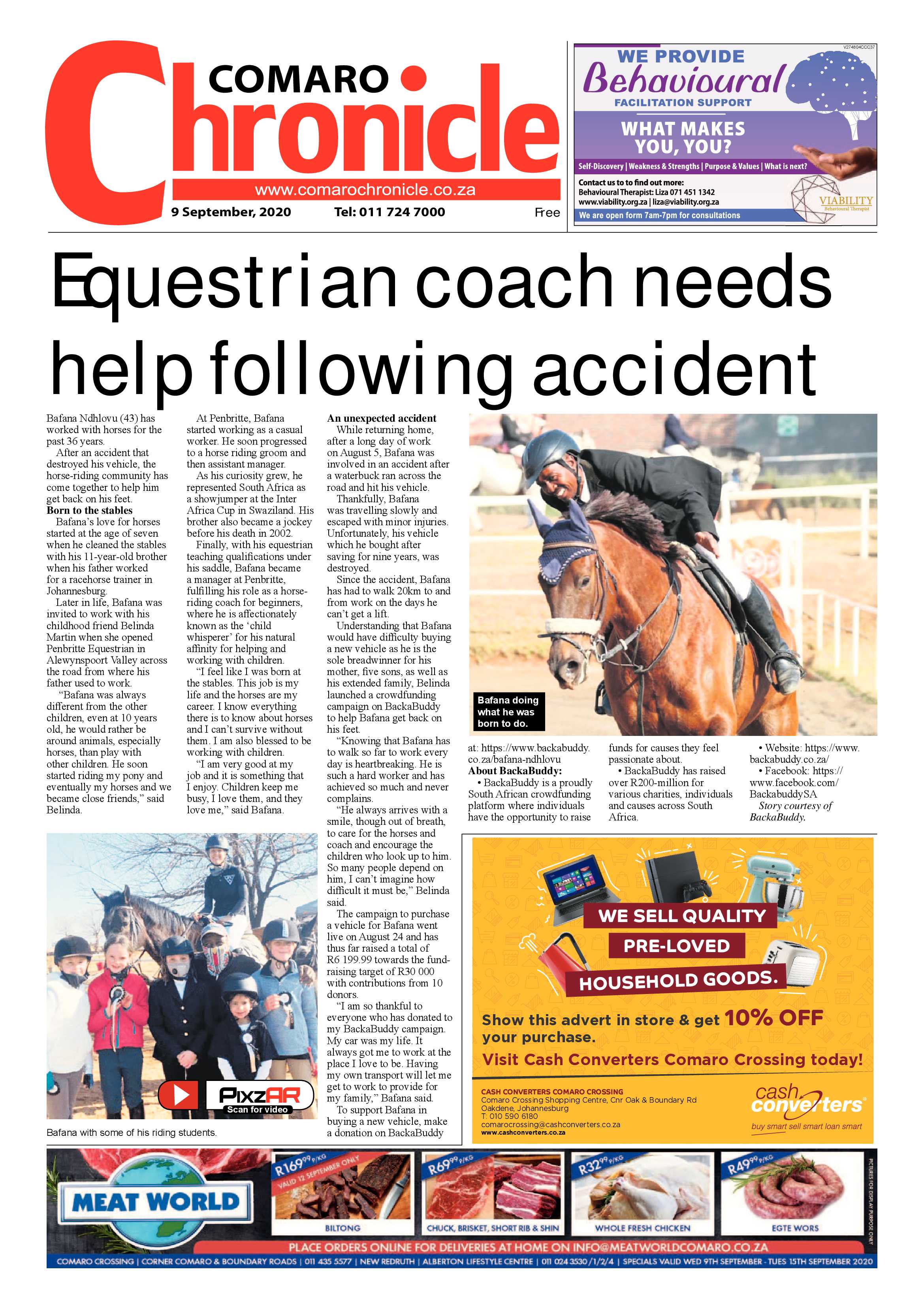Comaro Chronicle 09 September 2020 page 1