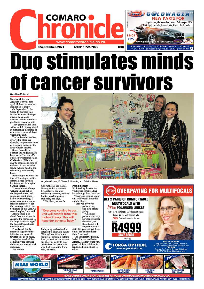 Comaro Chronicle 08 September 2021 page 1