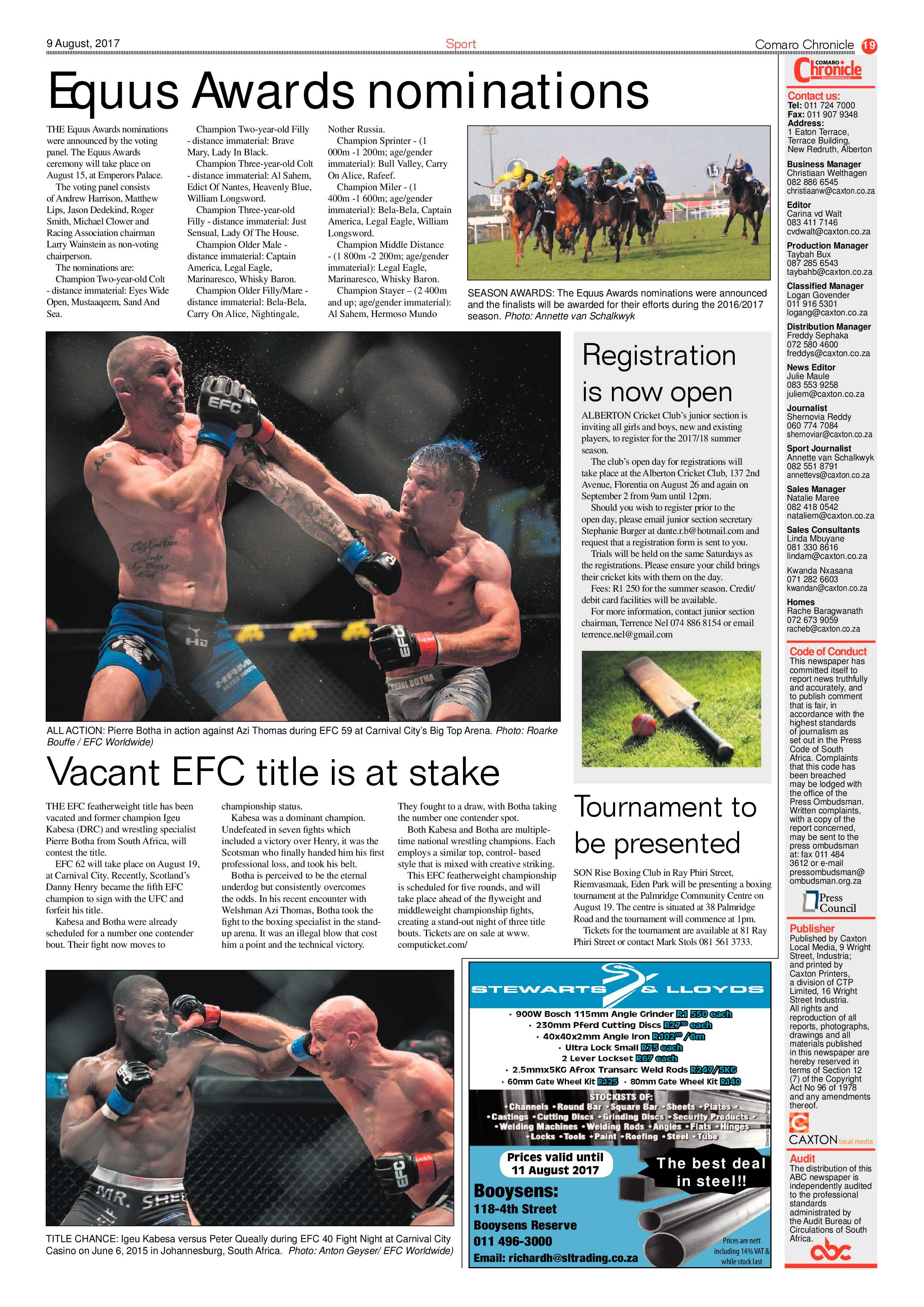 Comaro Chronicle 09 August 2017 page 19