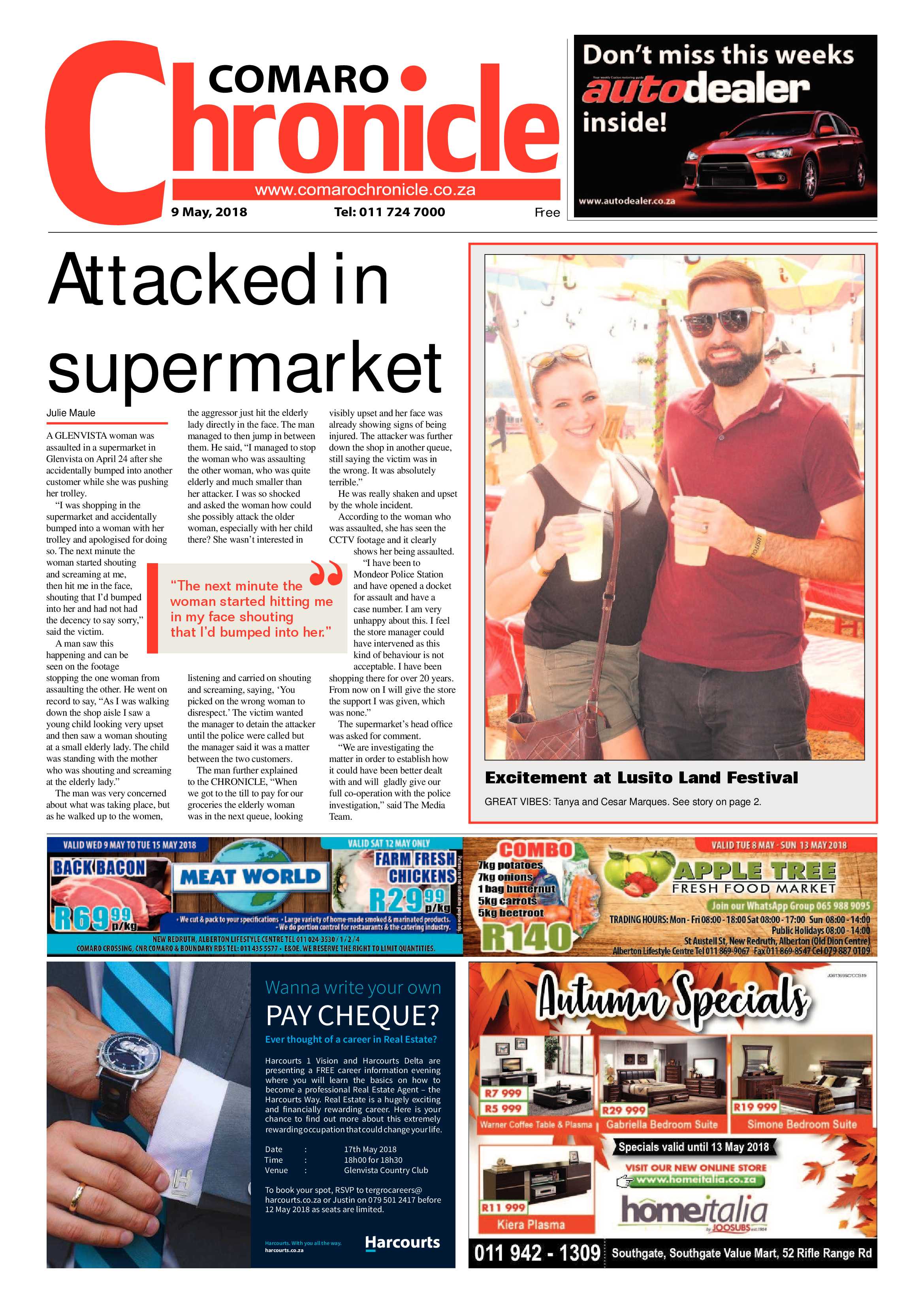 Comaro Chronicle 09 May 2018 page 1