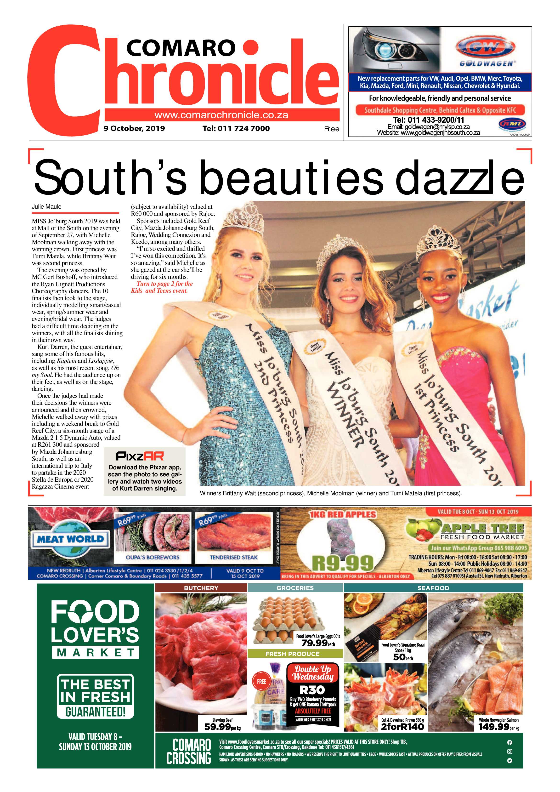 Comaro Chronicle 09 October 2019 page 1