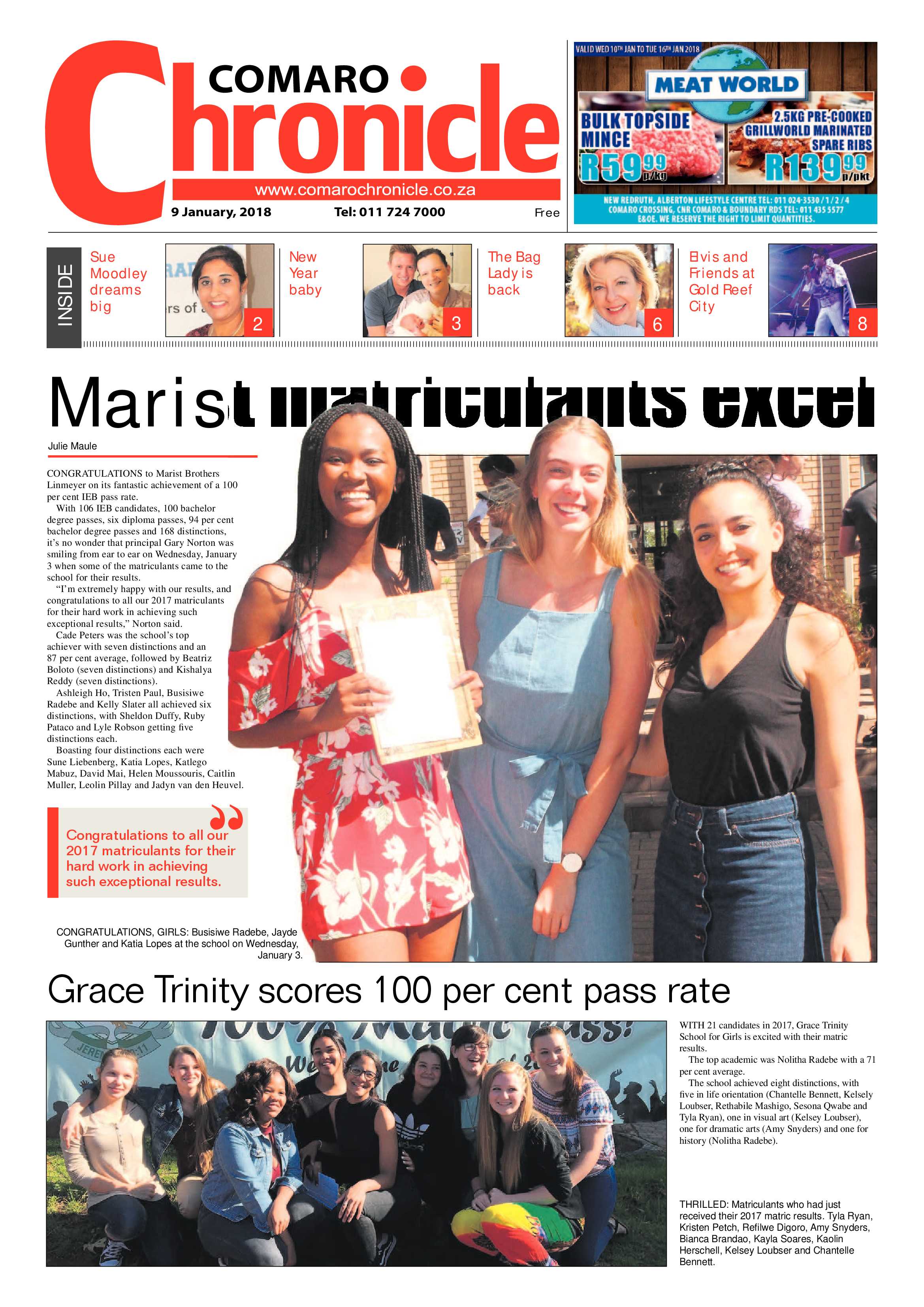 Comaro Chronicle 10 January 2018 page 1