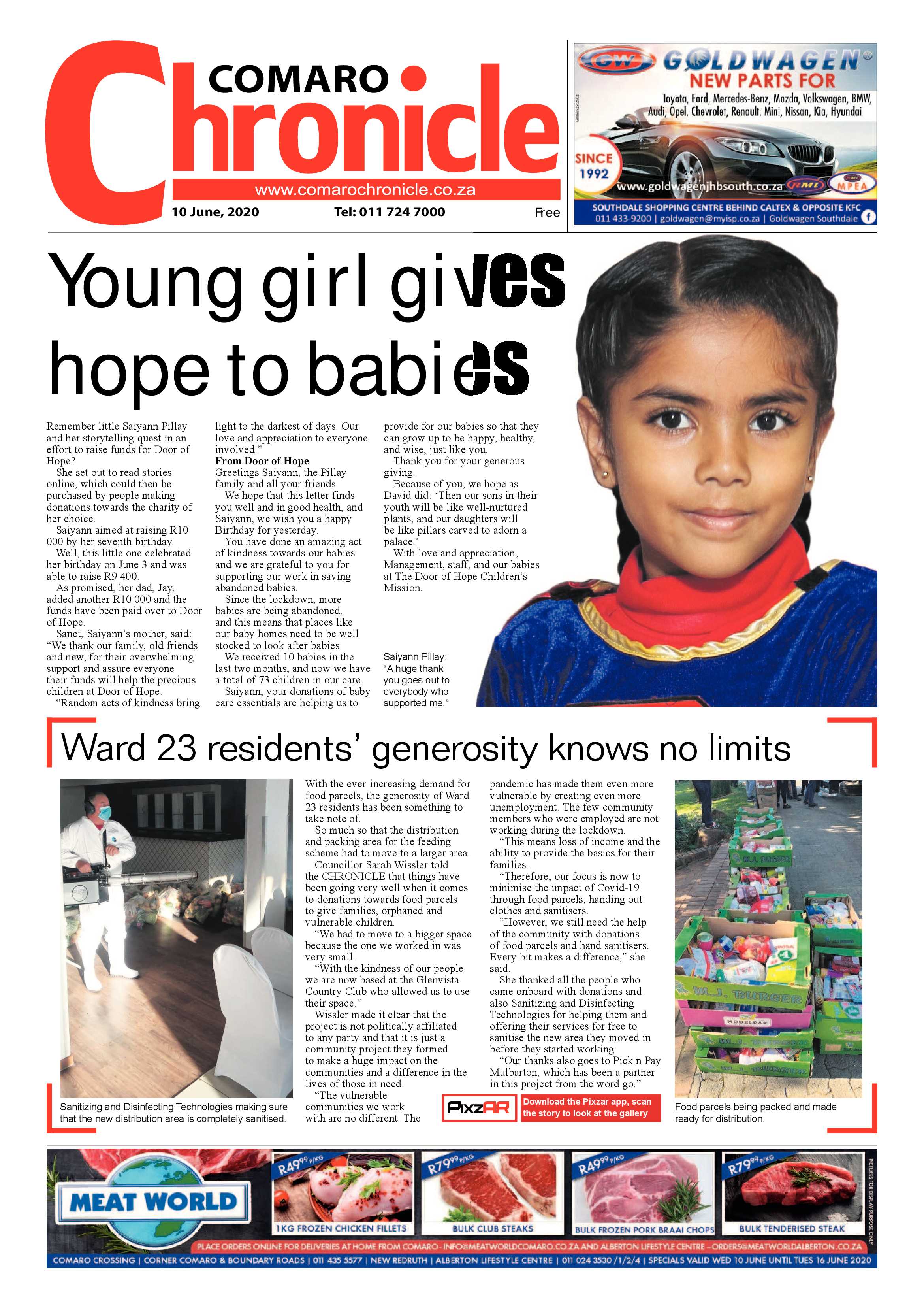 Comaro Chronicle 10 June 2020 page 1