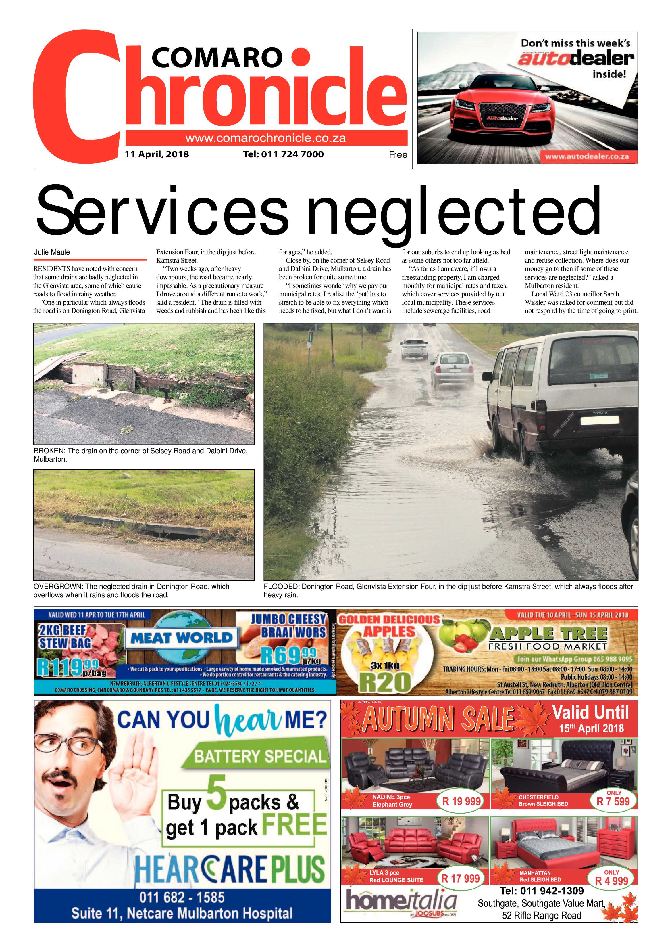 Comaro Chronicle 11 April 2018 page 1