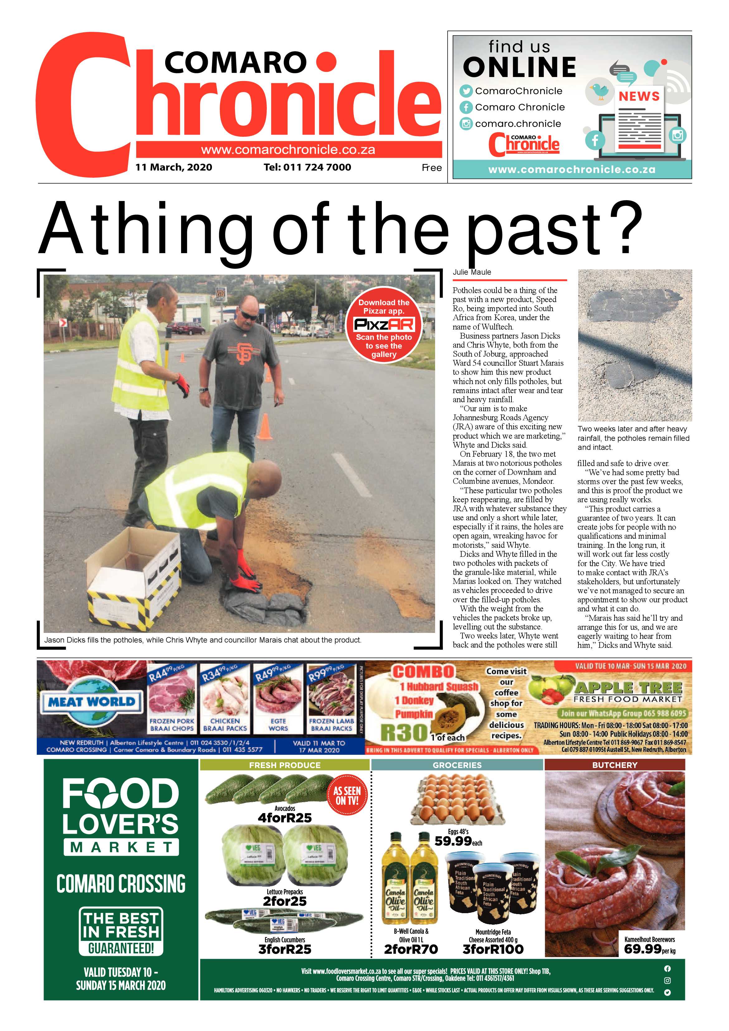 Comaro Chronicle 11 March 2020 page 1