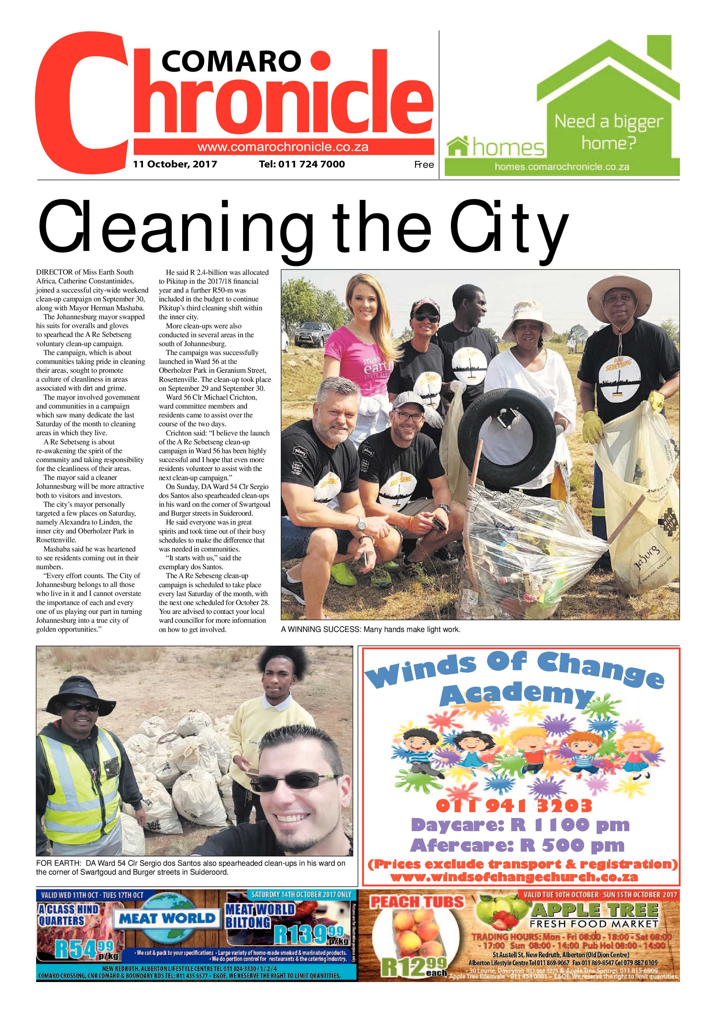 Comaro Chronicle 11 October 2017 page 1