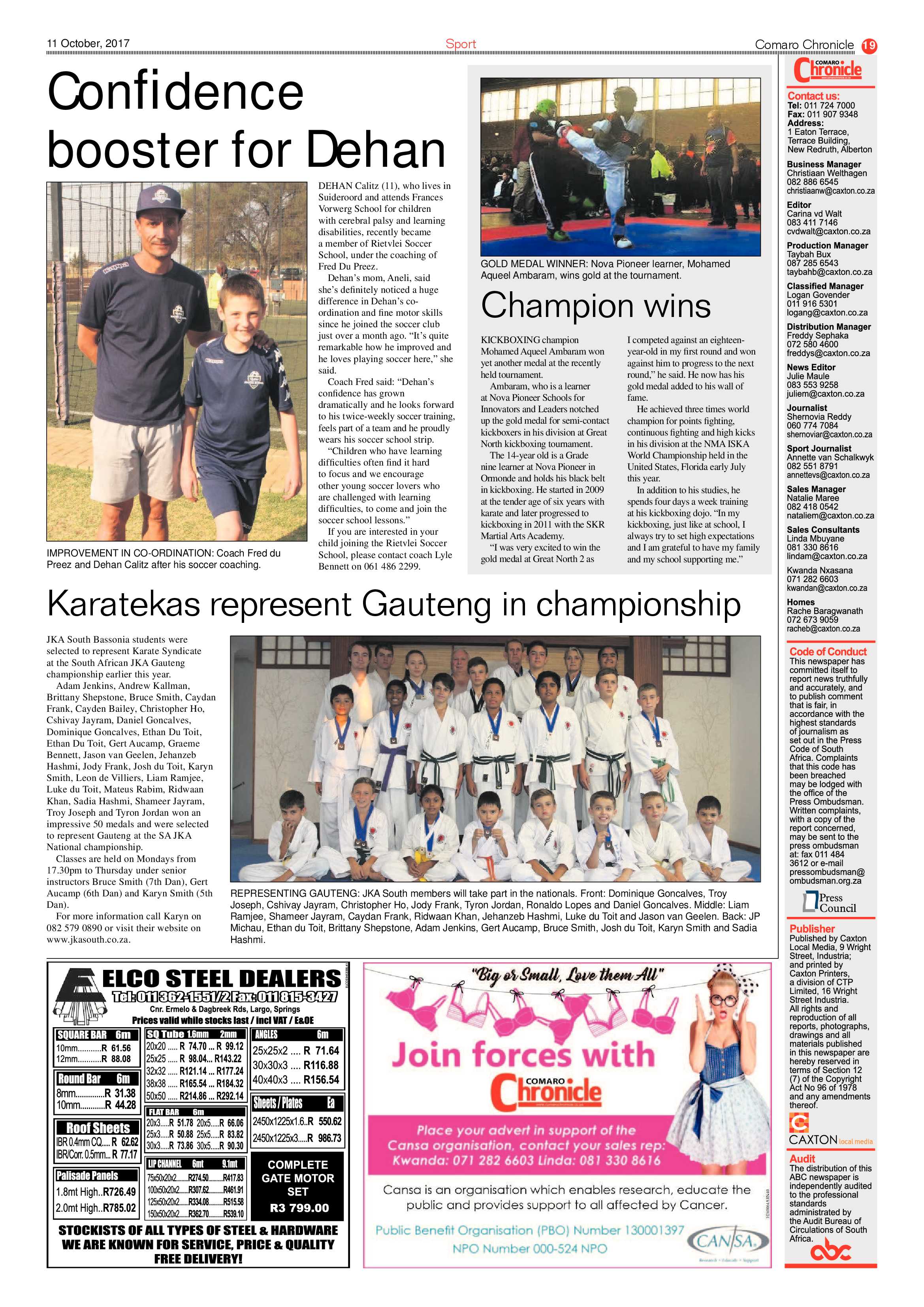 Comaro Chronicle 11 October 2017 page 19