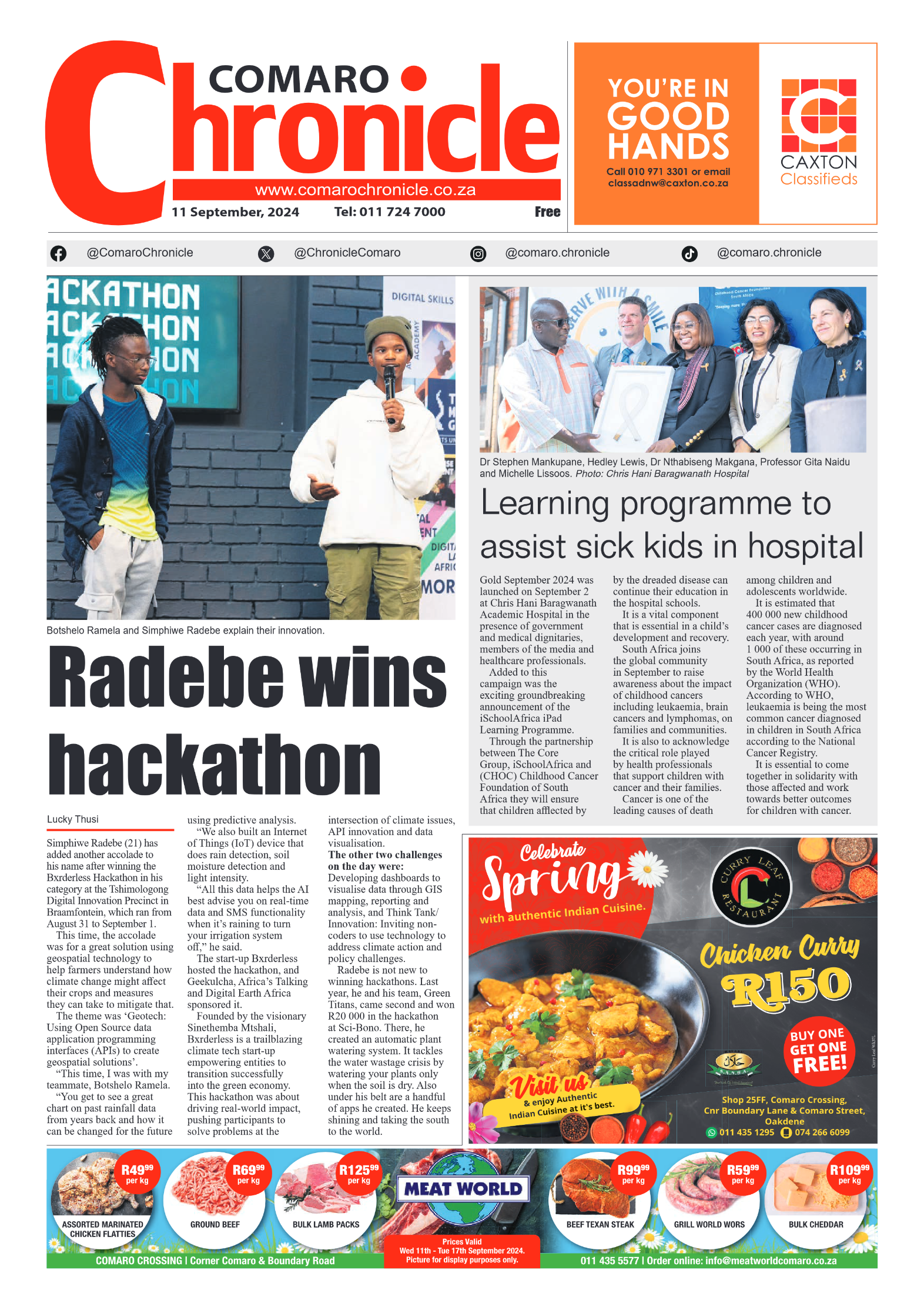 Comaro Chronicle 11 September 2024 page 1