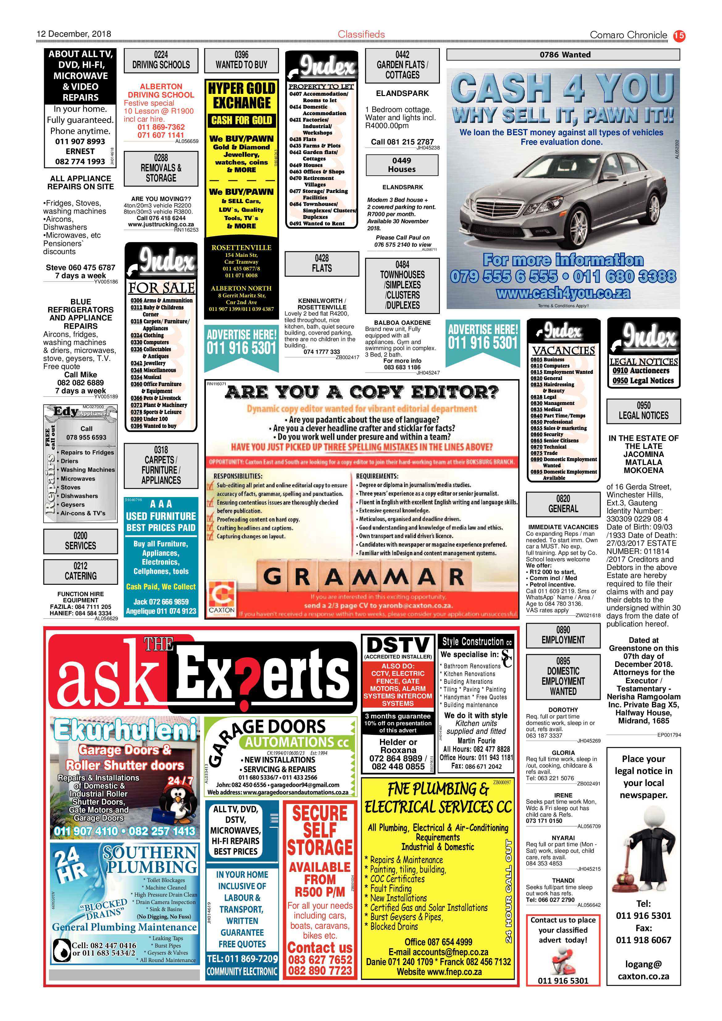 Comaro Chronicle 12 December 2018 page 15