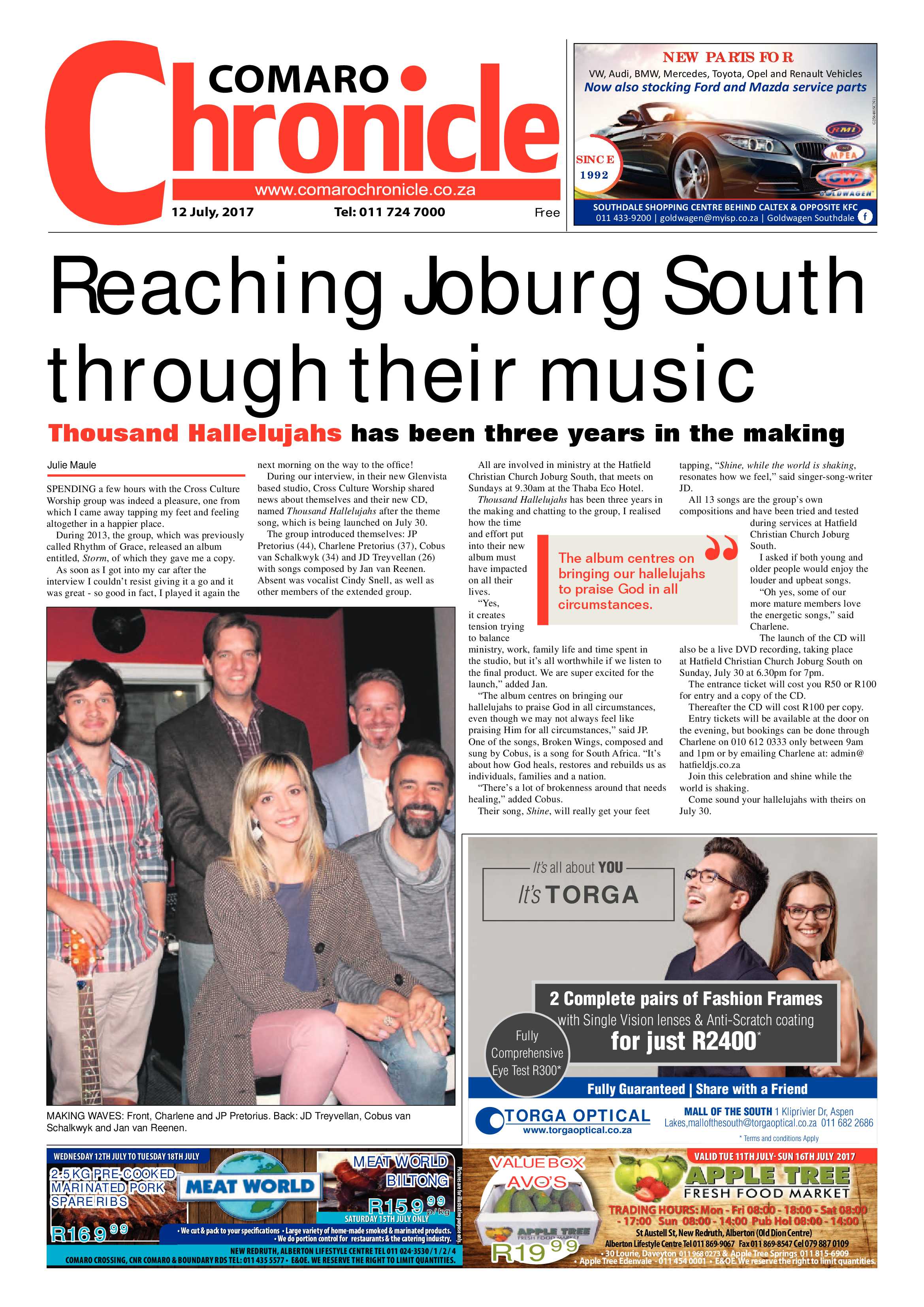 Comaro Chronicle 12 July 2017 page 1