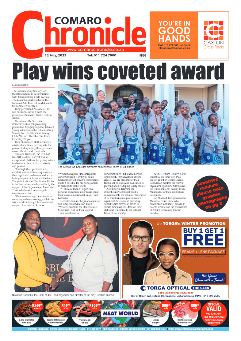 Comaro Chronicle 12 July 2023 page 1