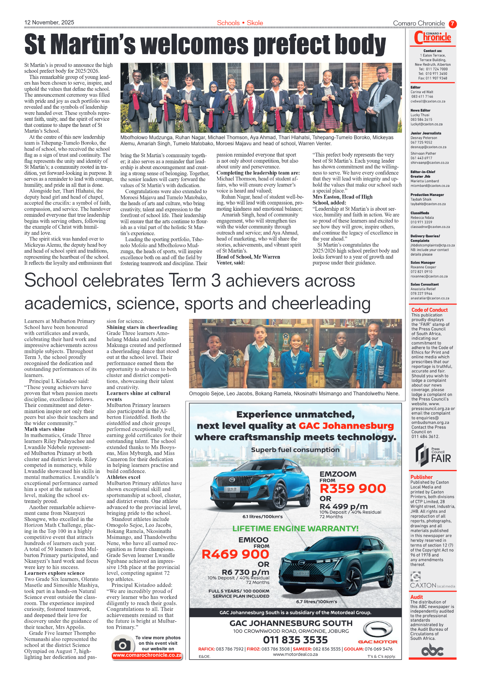 Comaro Chronicle 12 November 2025 page 9