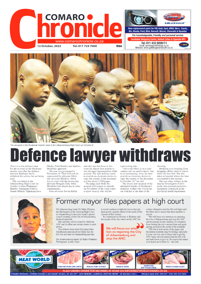 Comaro Chronicle 12 October 2022 page 1