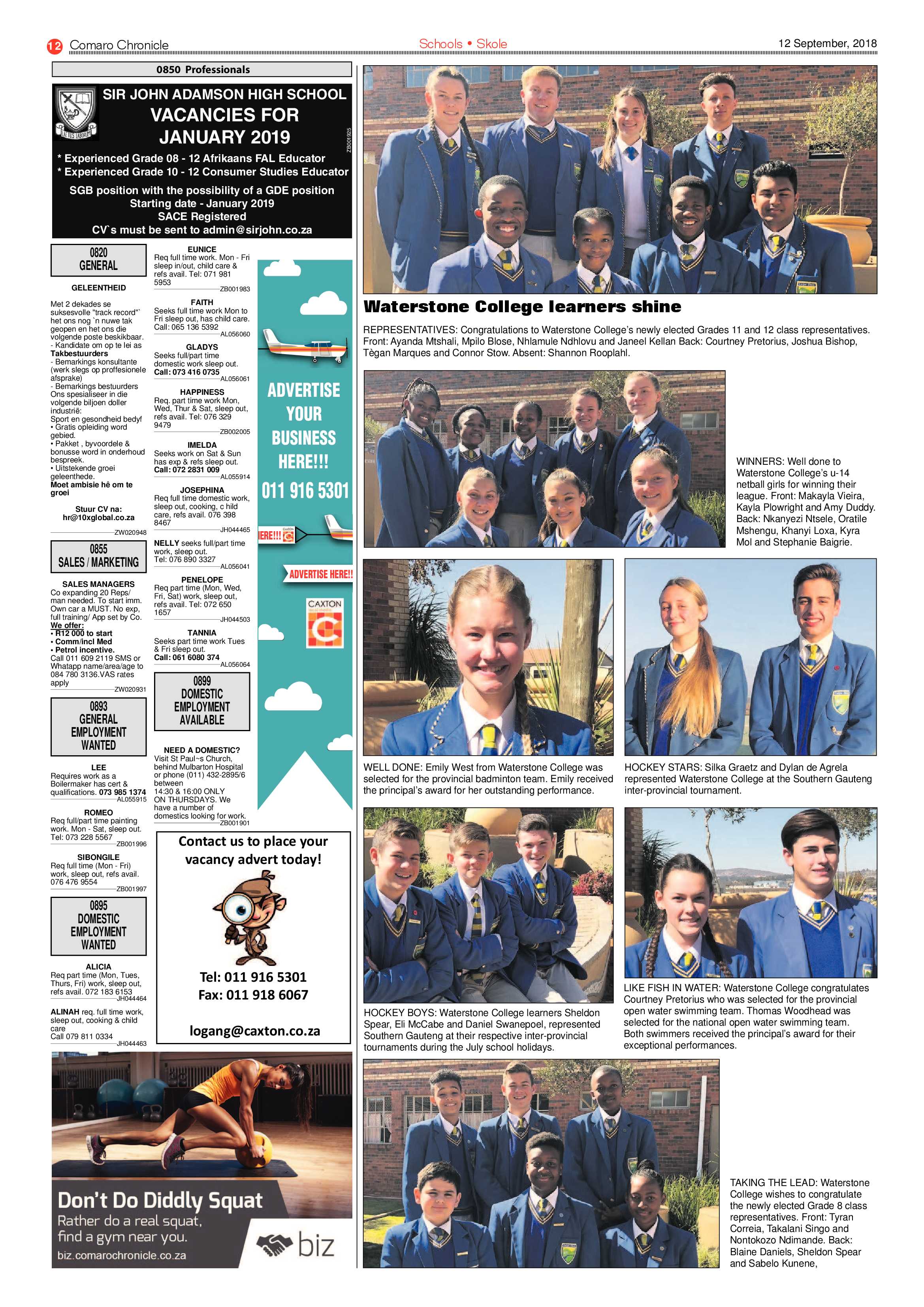 Comaro Chronicle 12 September 2018 page 12