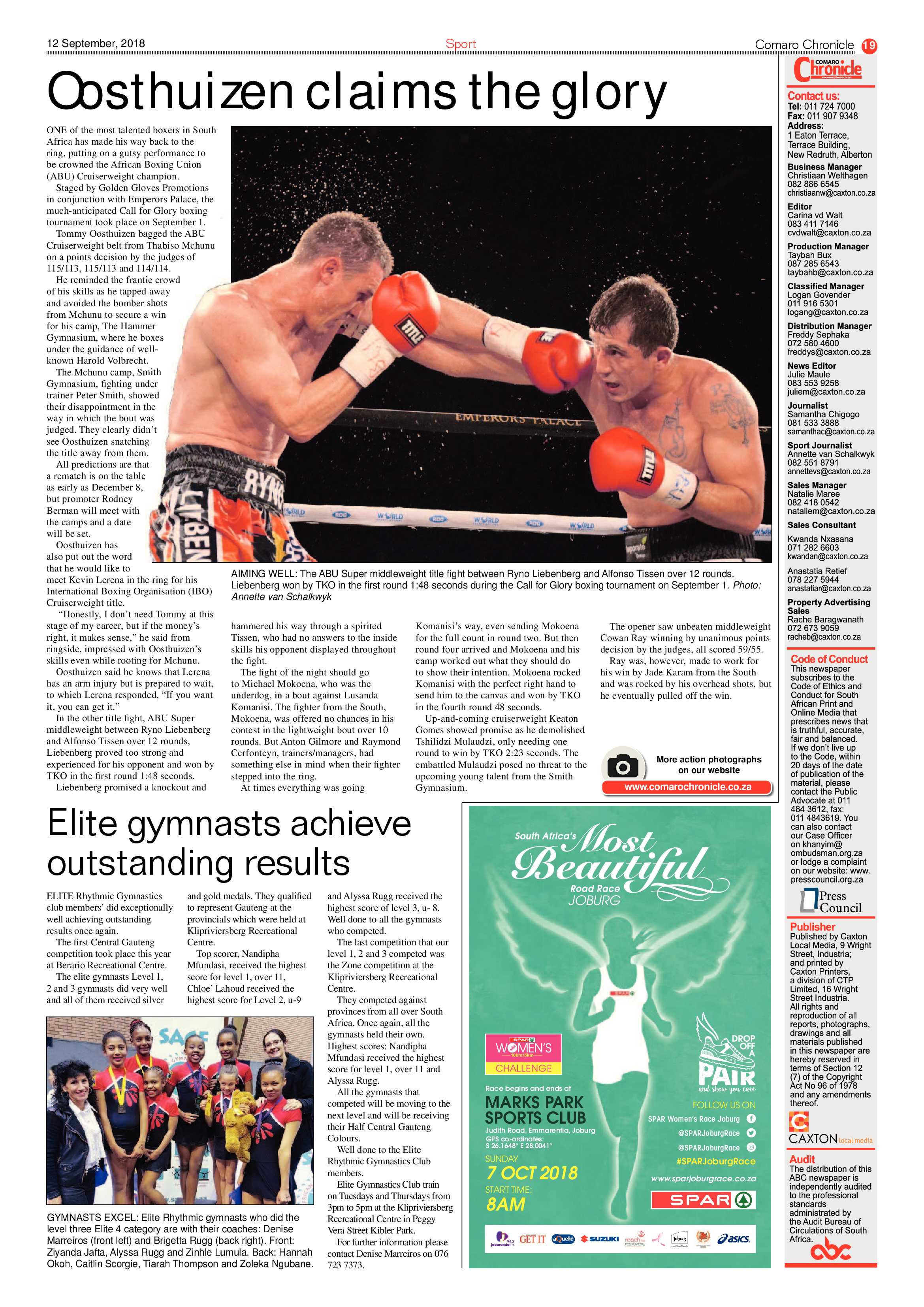 Comaro Chronicle 12 September 2018 page 19