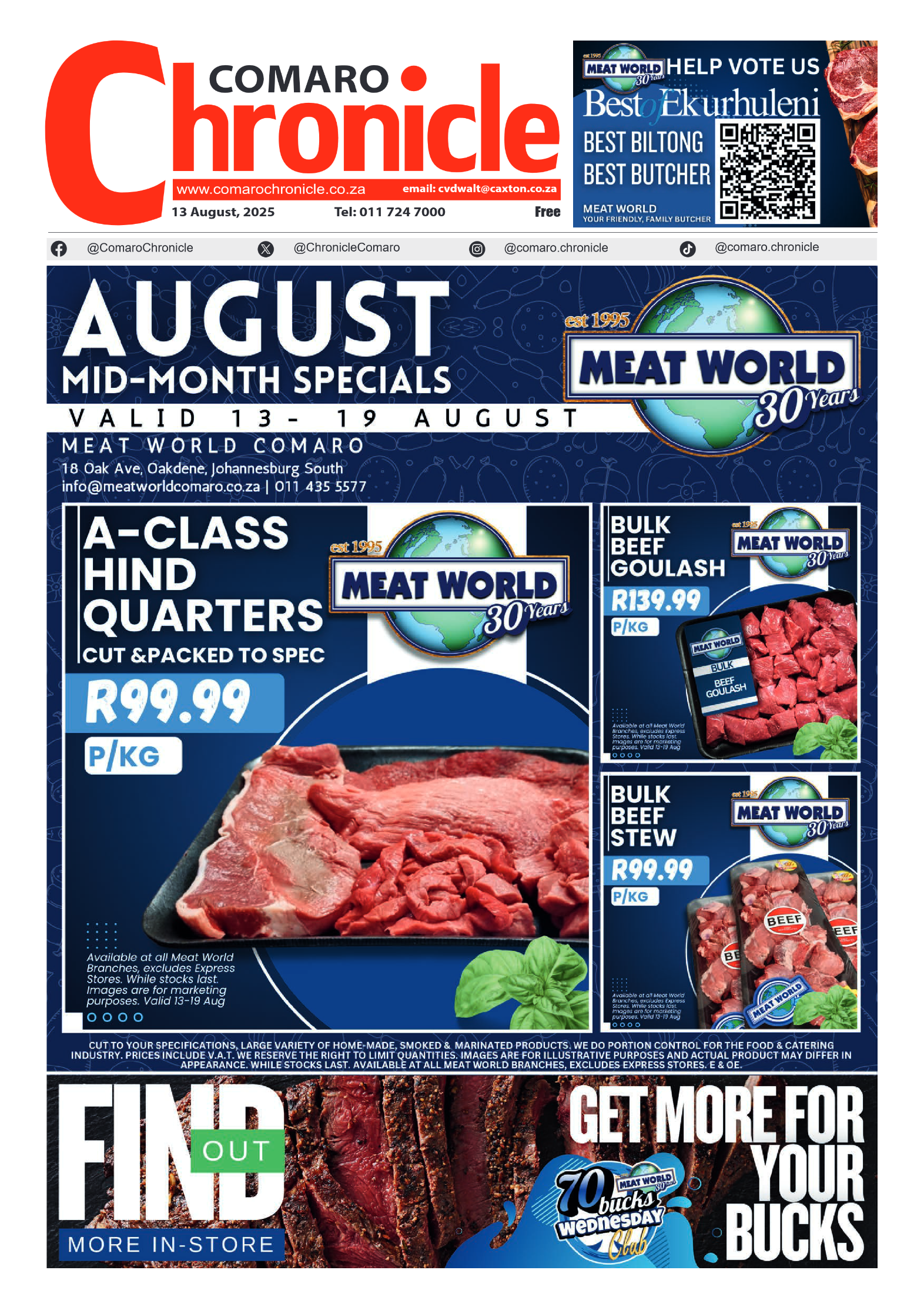 Comaro Chronicle 13 August 2025 page 1