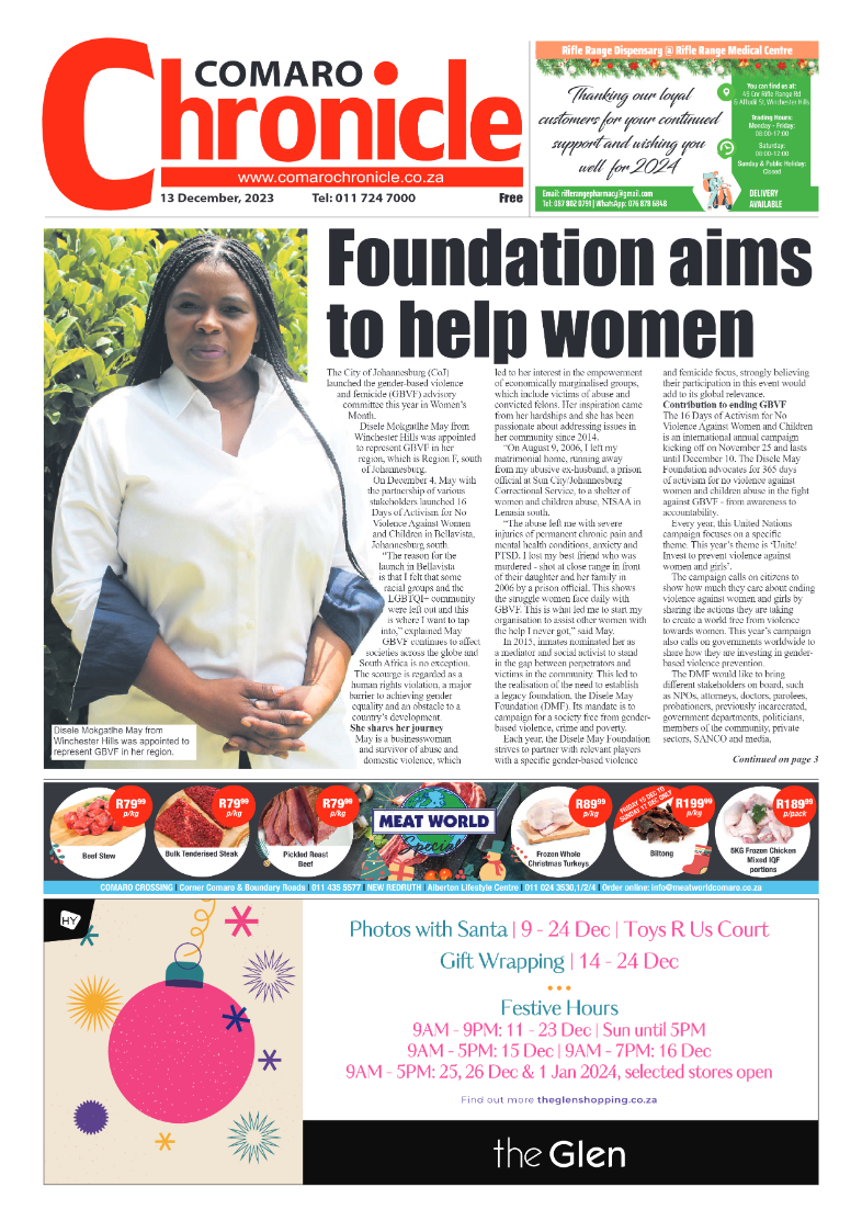 Comaro Chronicle 13 December 2023 page 1