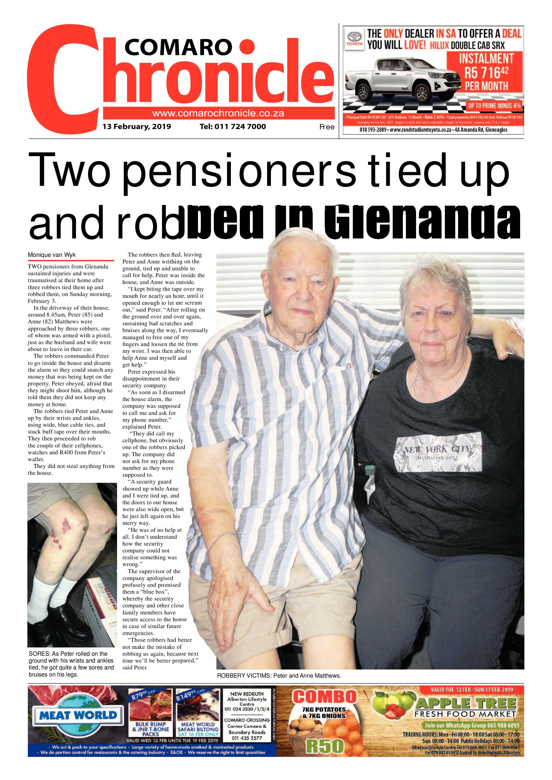 Comaro Chronicle 13 February 2019 page 1